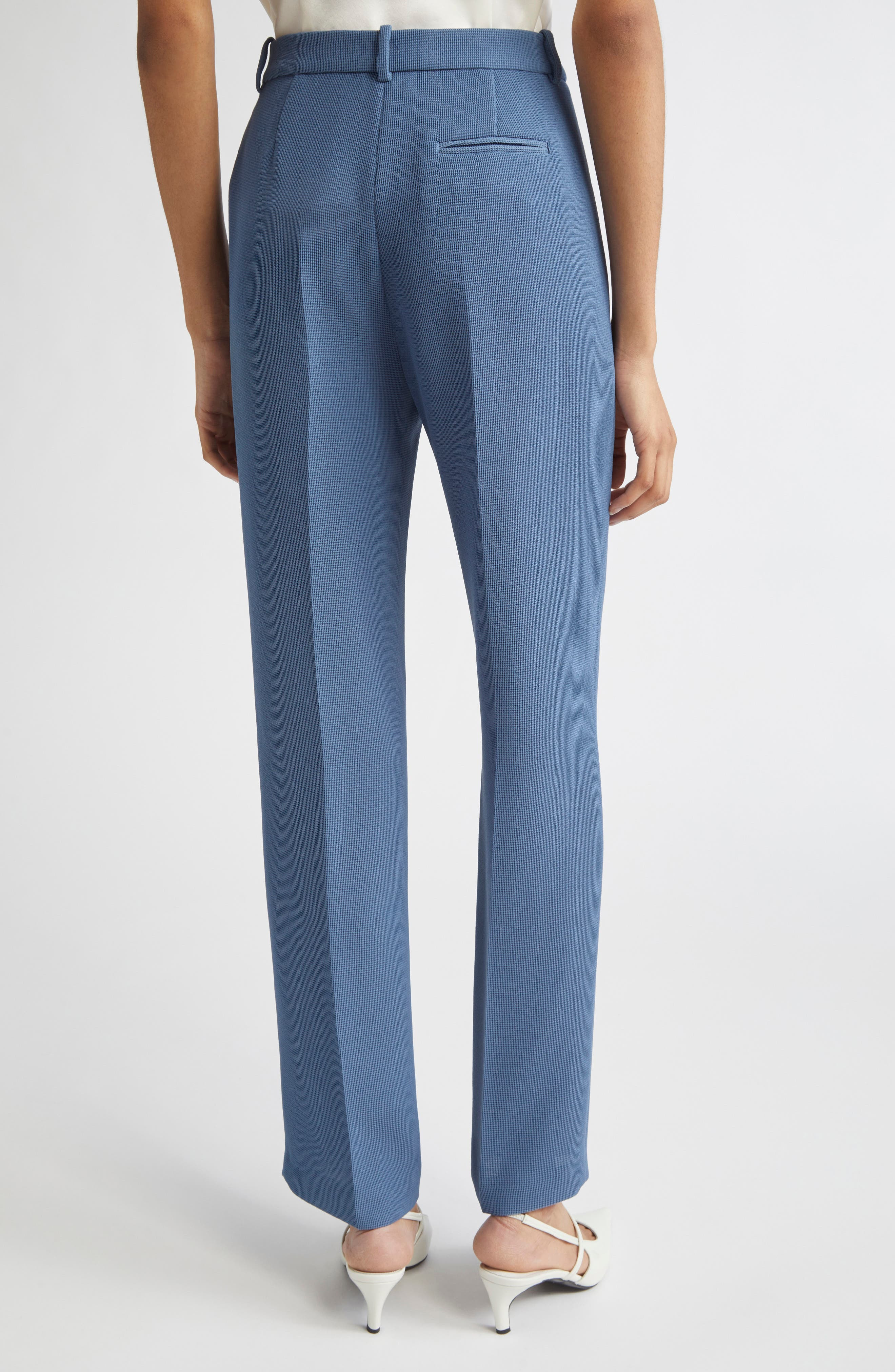 Emporio Armani Slim Fit Trousers in Solid Blue Navy at Nordstrom - 3