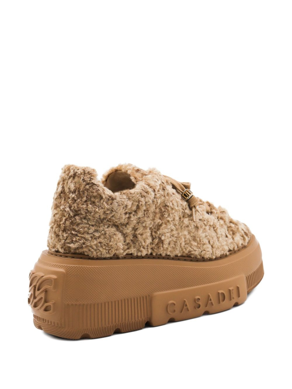 platform shearling trainers - 3