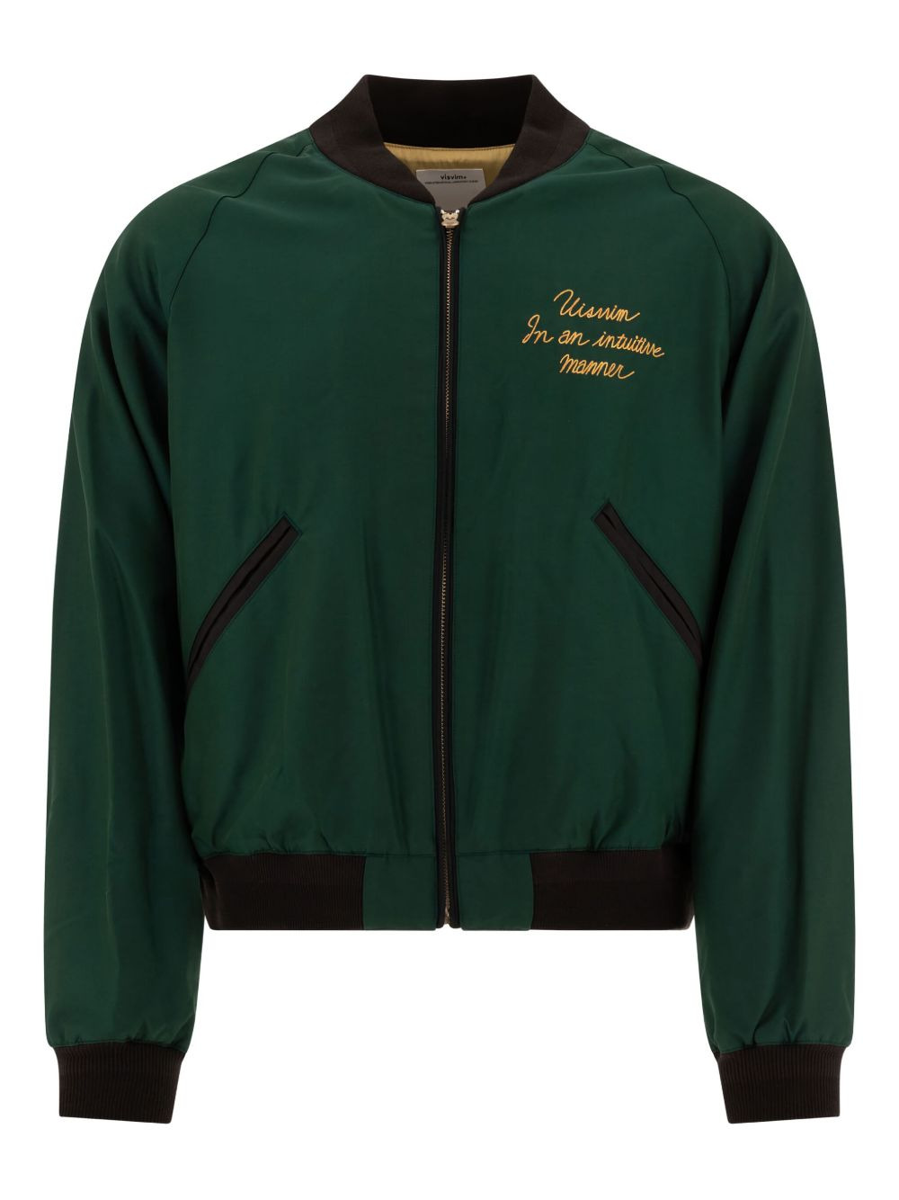 embroidered ribbed bomber jacket - 1
