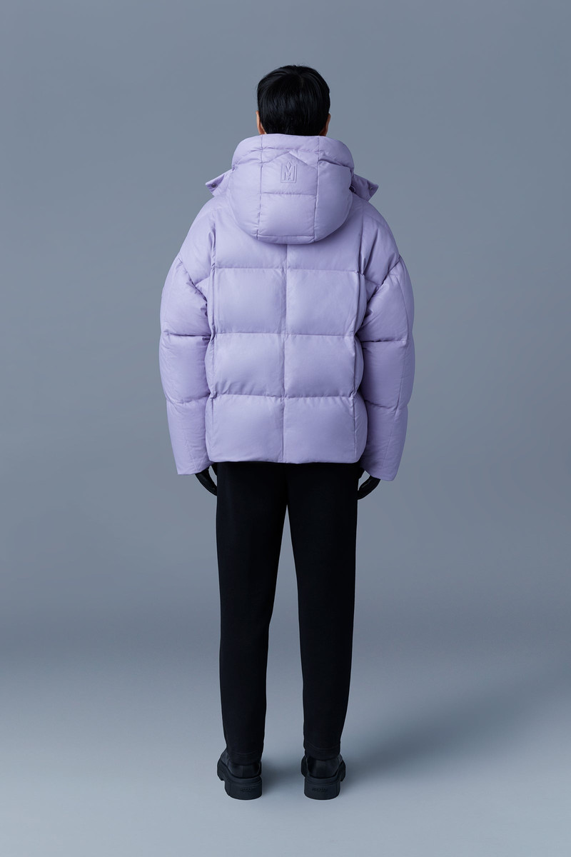 MIKKO (R) Leather down jacket with removable hood 4