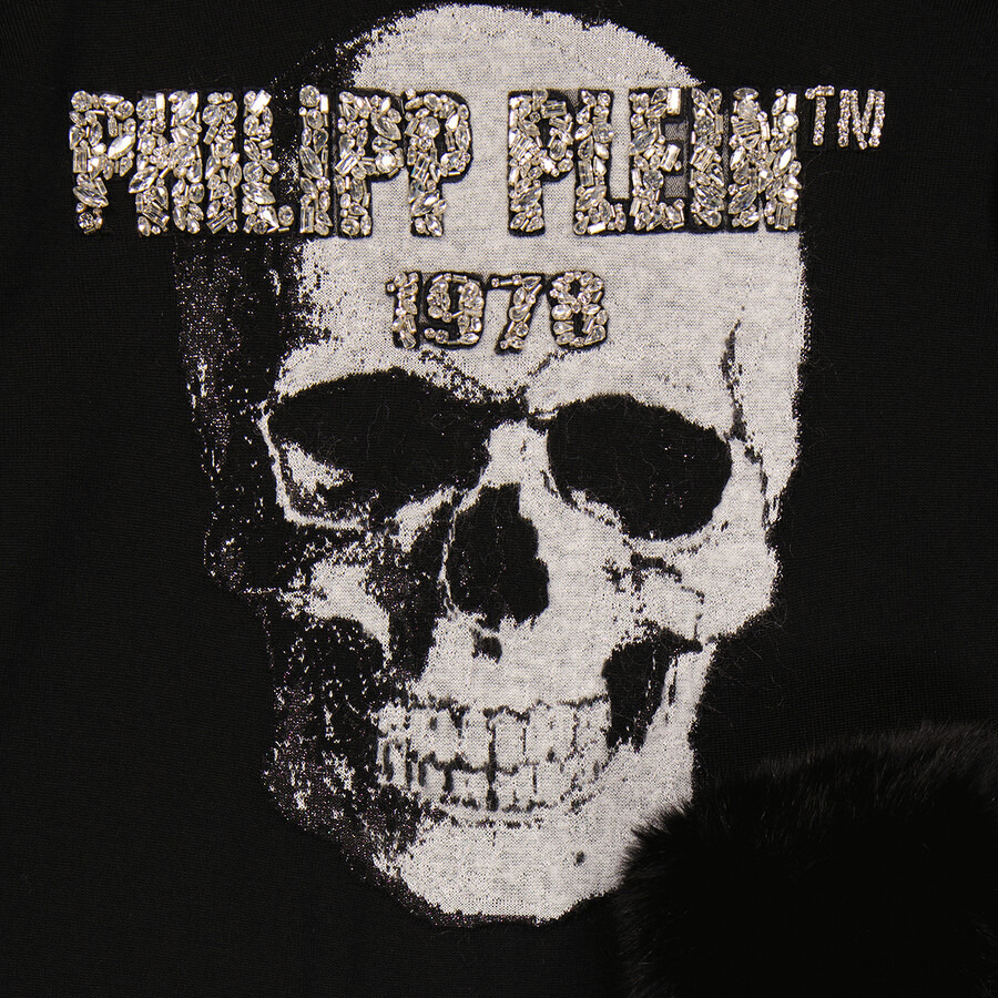 Philipp Plein Skull Embroidered Round Neck Pullover - 2