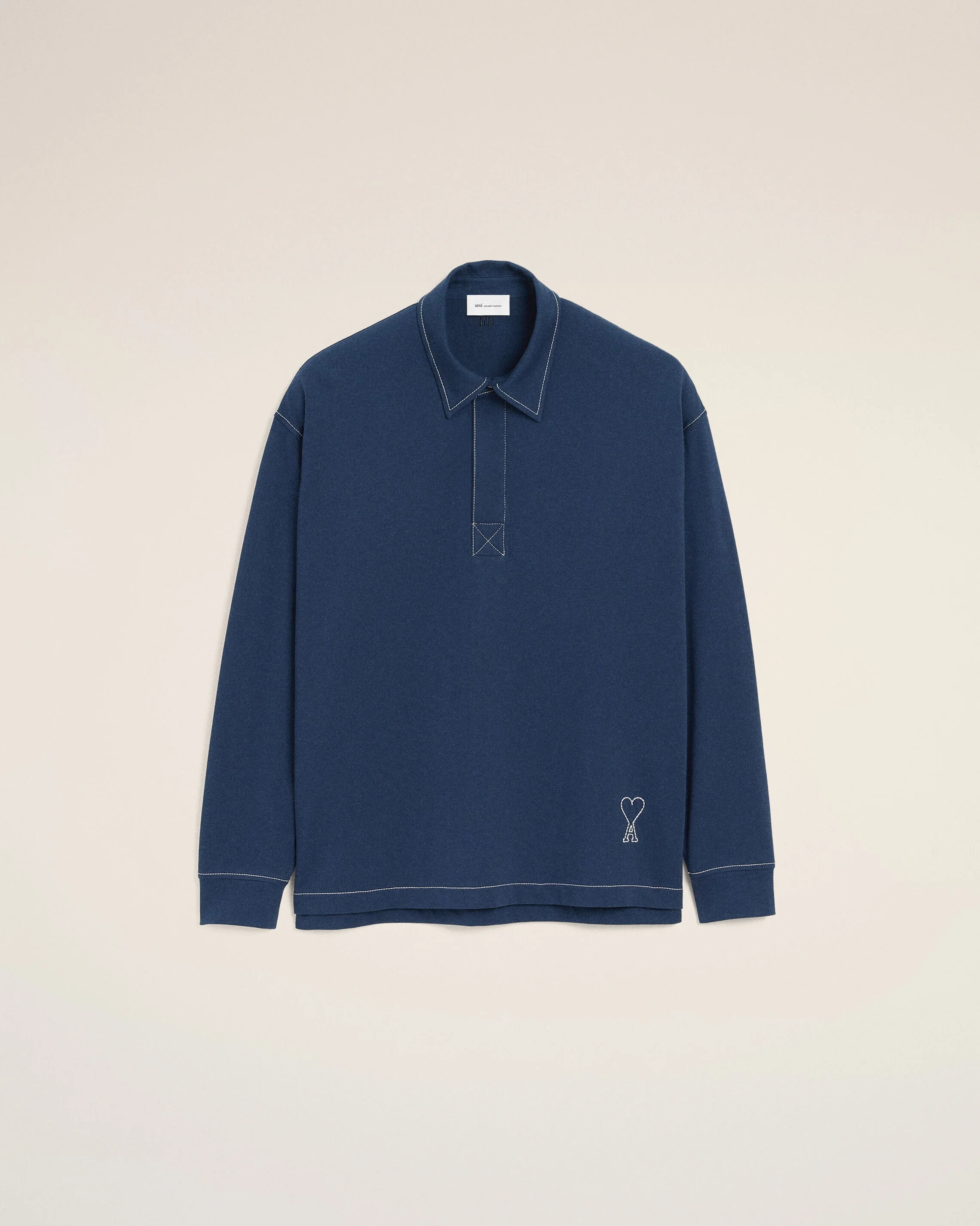 BLUE COTTON LONG SLEEVES AMI DE COEUR POLO - 1