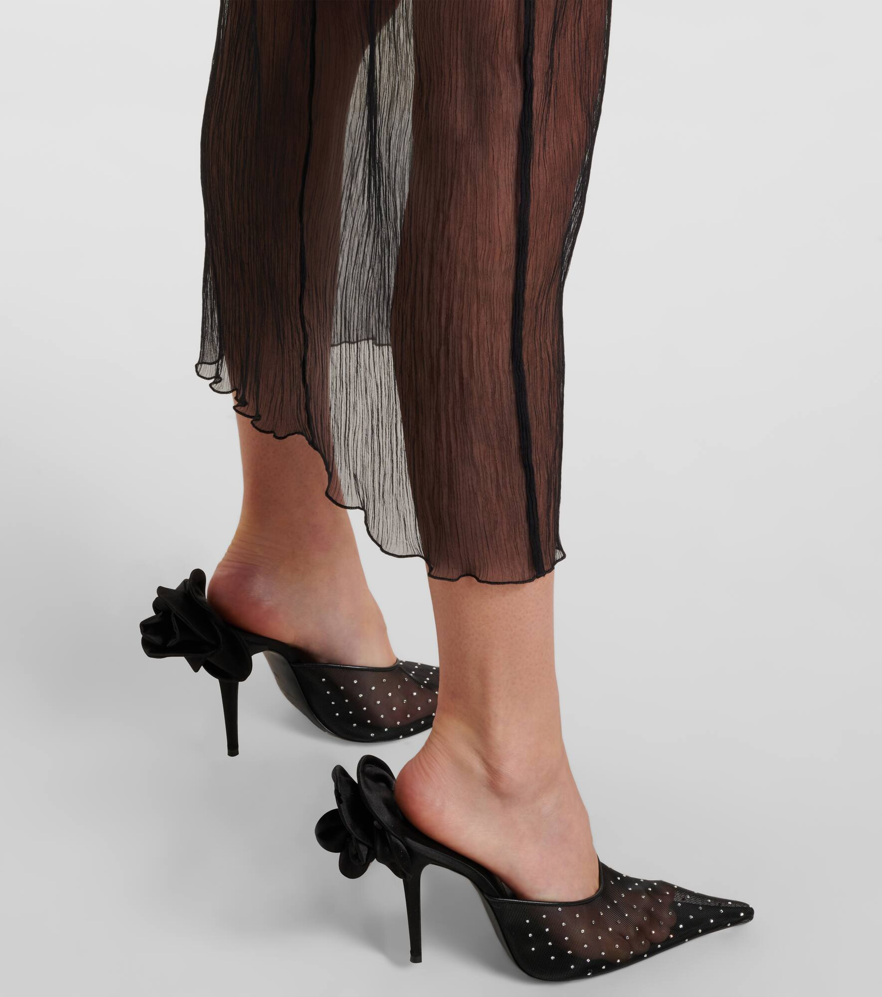 Sheer silk organza midi dress - 6
