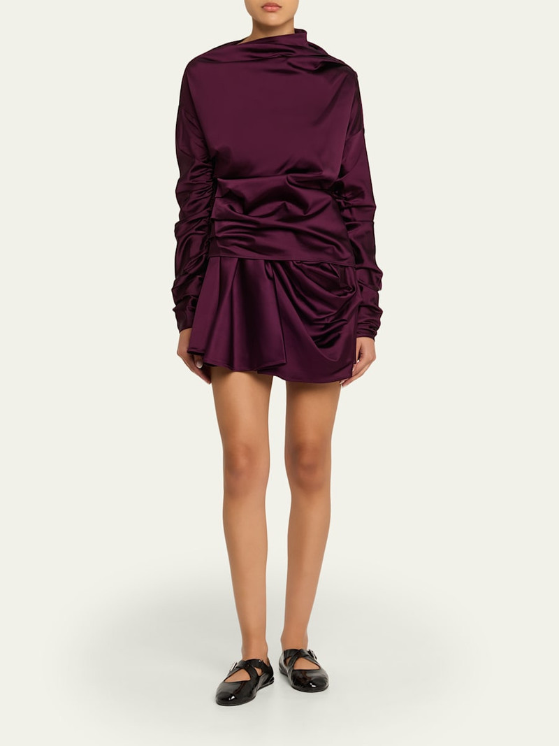 GANNI Technical Stretch Satin Mini Dress outlook