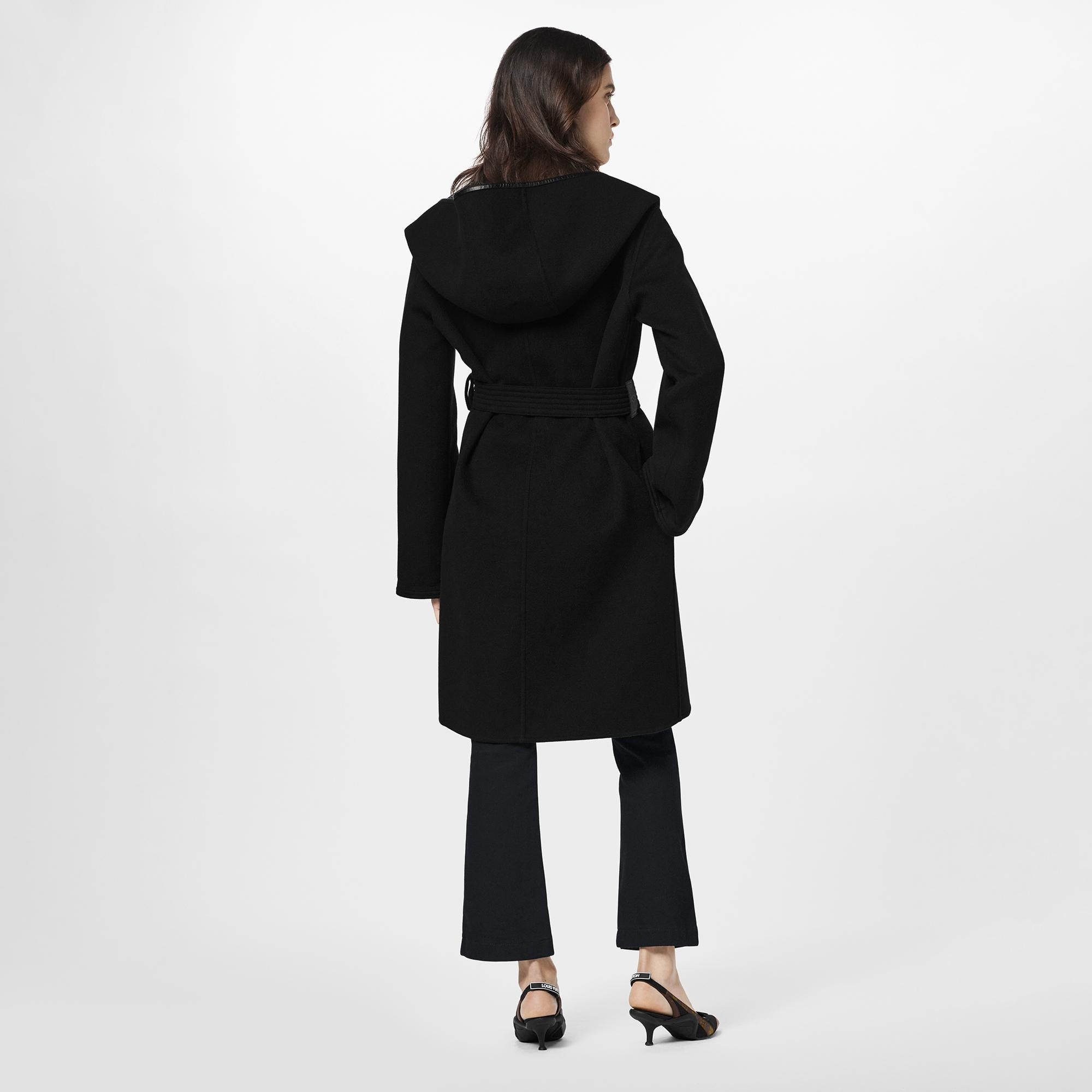 Louis Vuitton Reversible Signature Hooded Wrap Coat