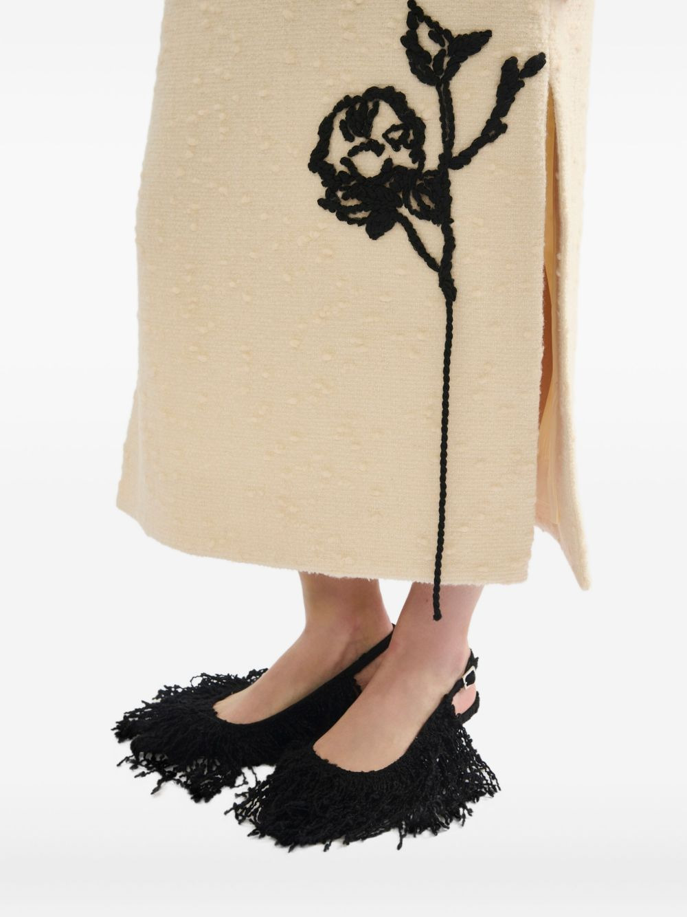 embroidered side-split skirt - 4