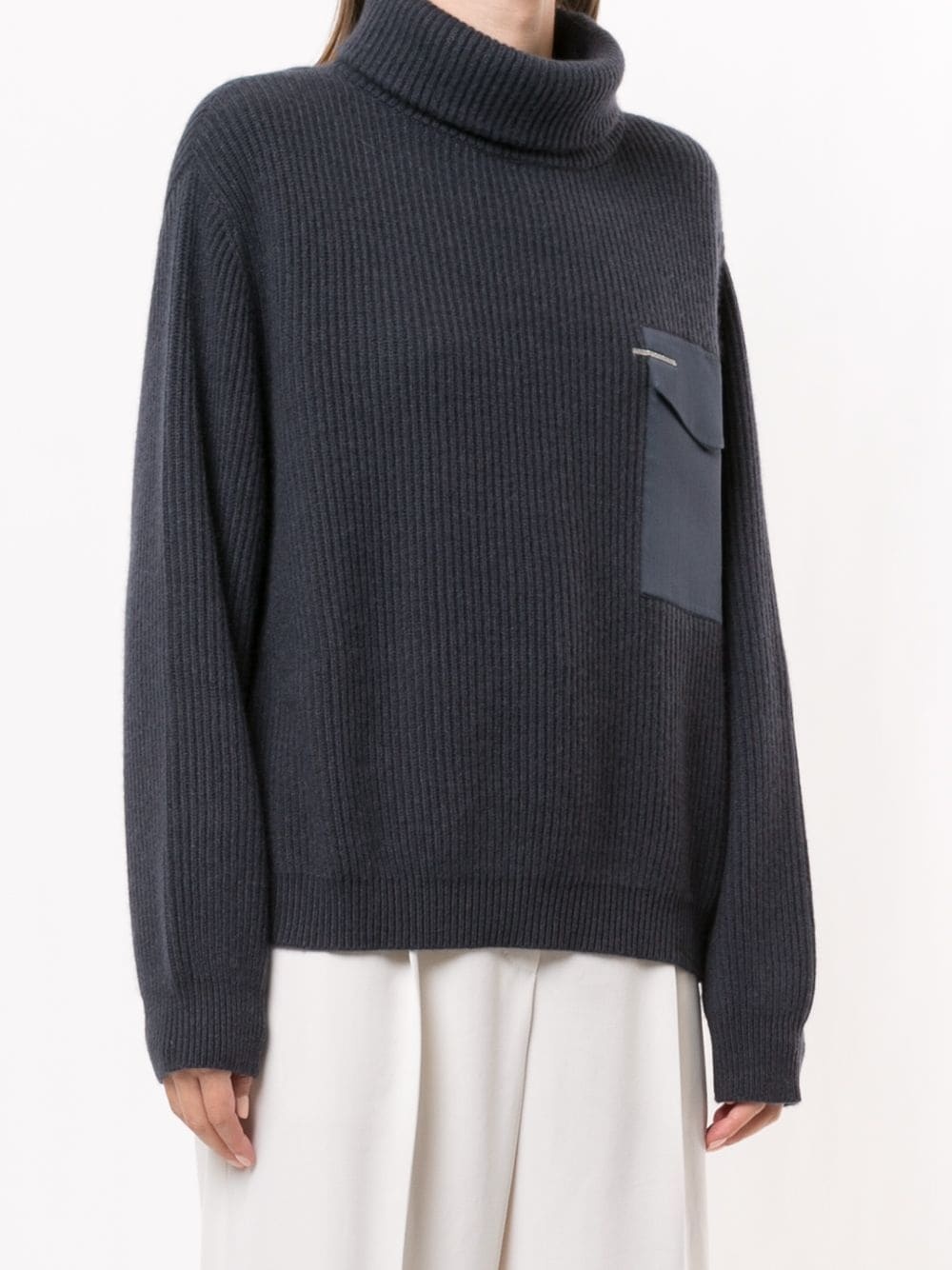 contrast-pocket cashmere jumper - 3