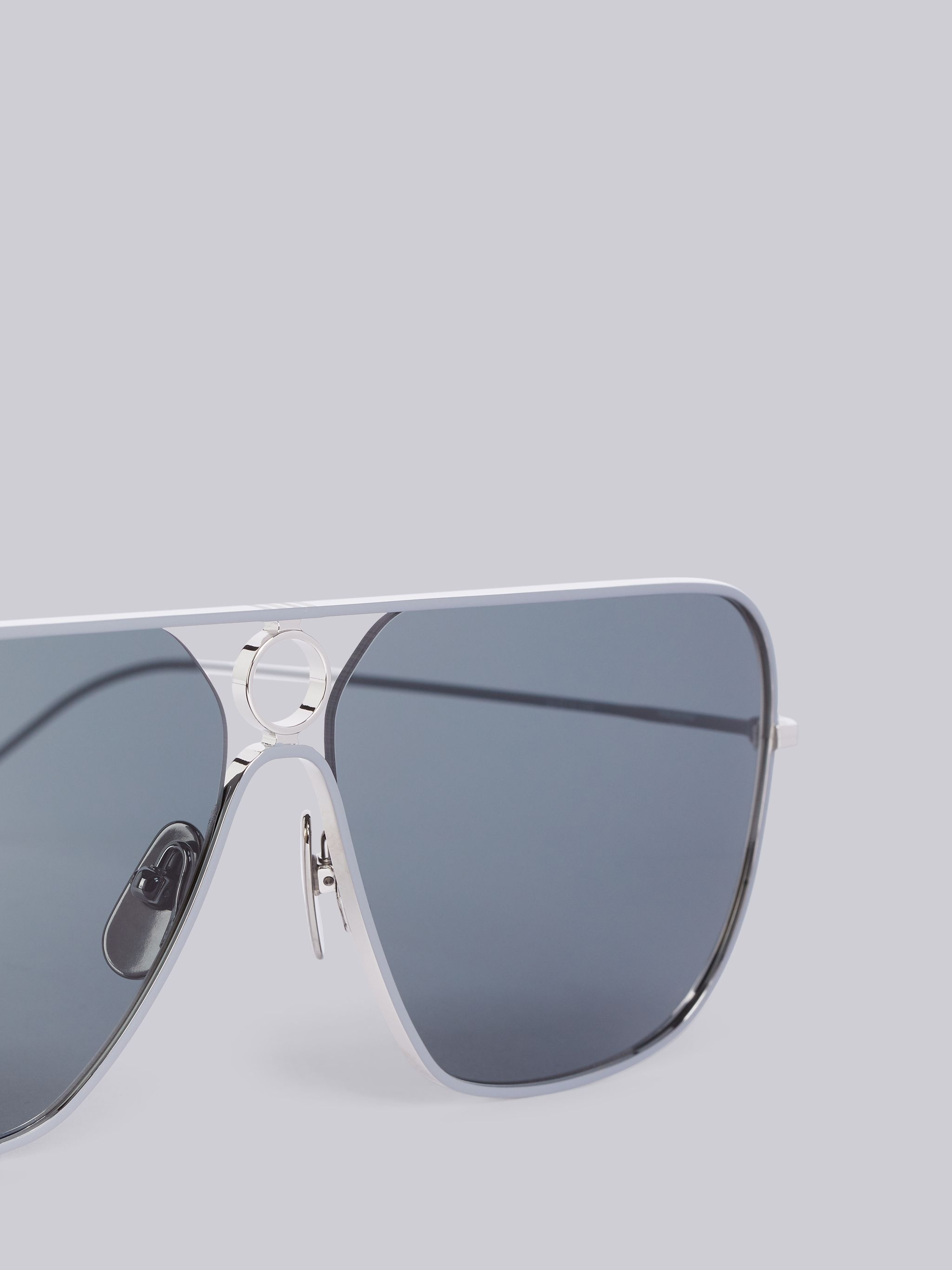 TB114 - Sliver Rectangular Aviator Sunglasses - 2