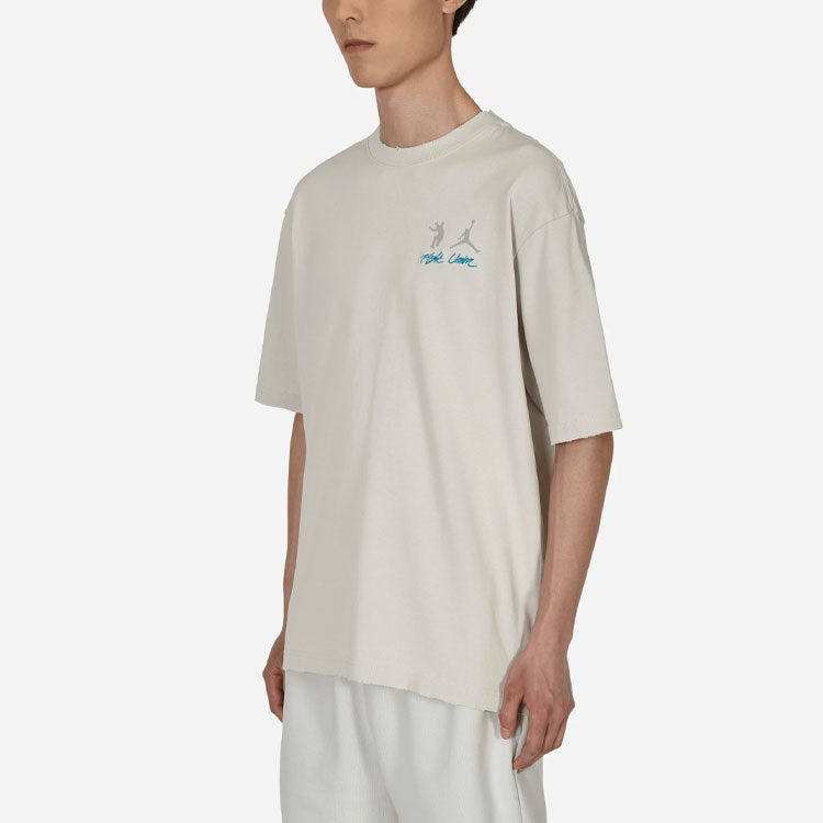 Air Jordan x Union Crossover Solid Color Breathable Logo Round Neck Short Sleeve US Edition Gray DM2 - 5
