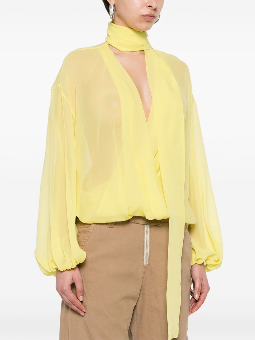 chiffon-crepe silk blouse - 3
