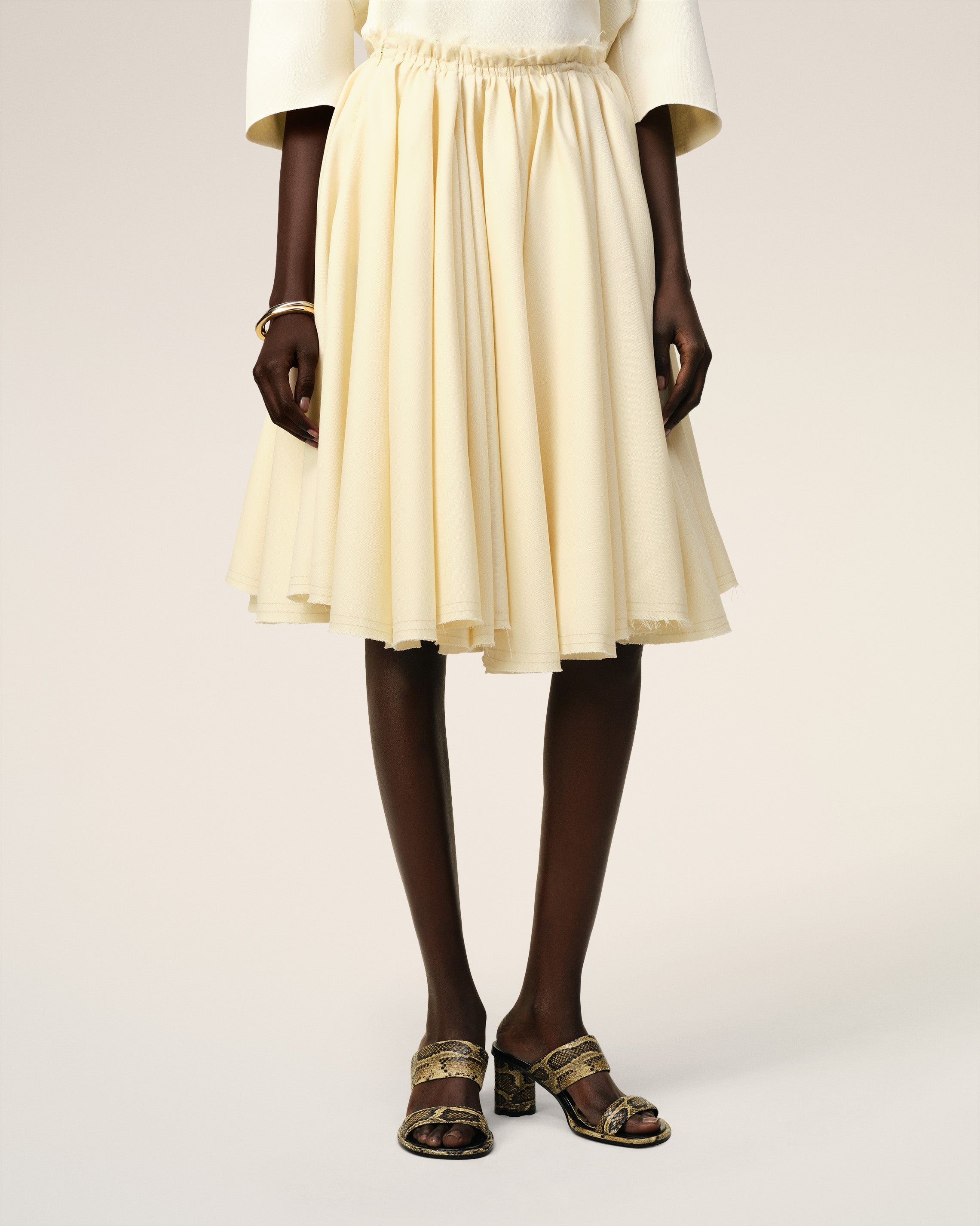 BEIGE LEATHER PIANO SANDALS - 2