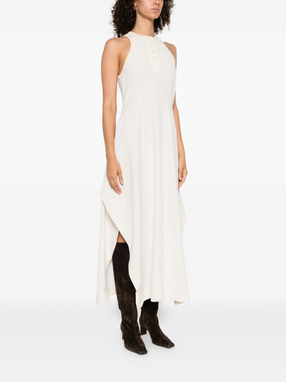 draped-hem tank midi dress - 3