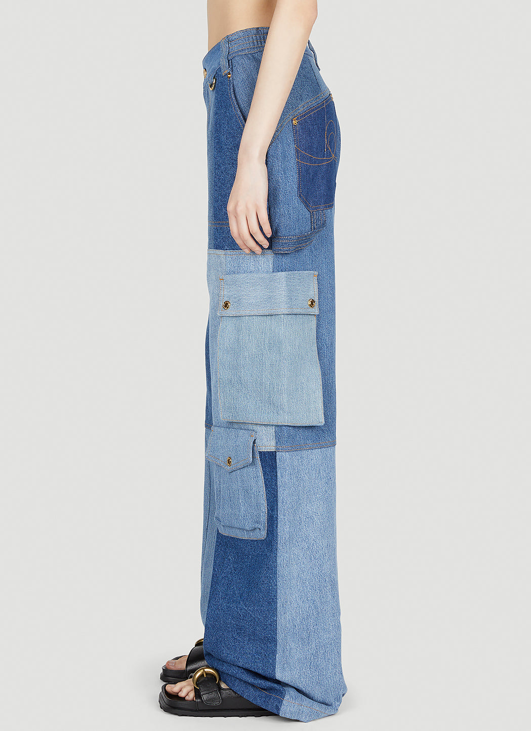Marine Serre Women Panel Cargo Jeans - 3