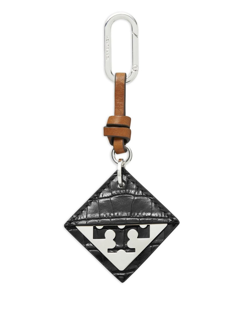 crocodile-embossed logo-detail keyring 1