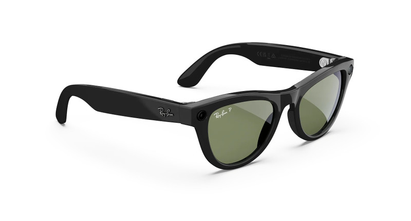 Ray-Ban Meta Skyler (Gen 1), Shiny Black / G15 Green, Standard 3