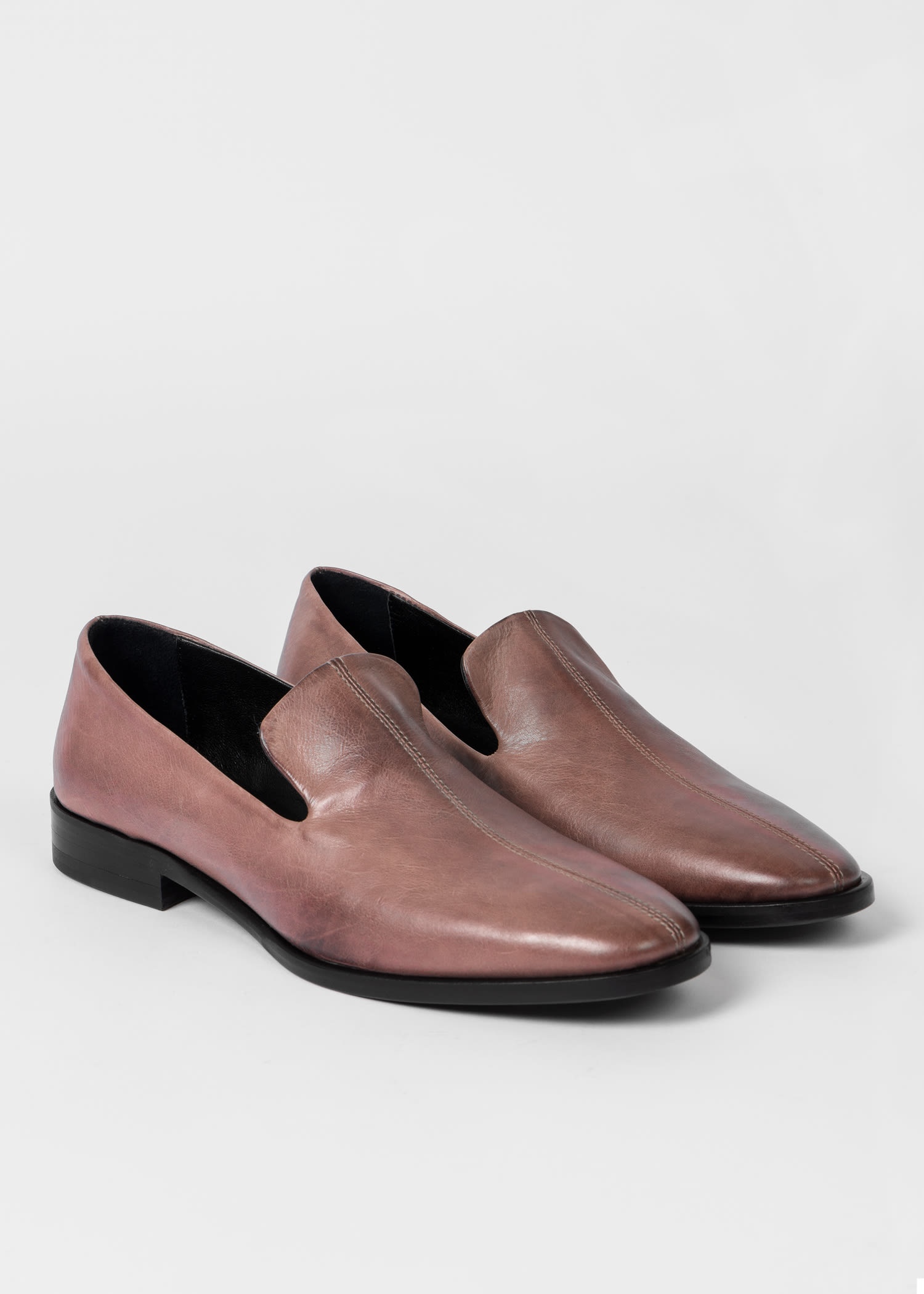 Mauve 'Addis' Leather Loafers - 3