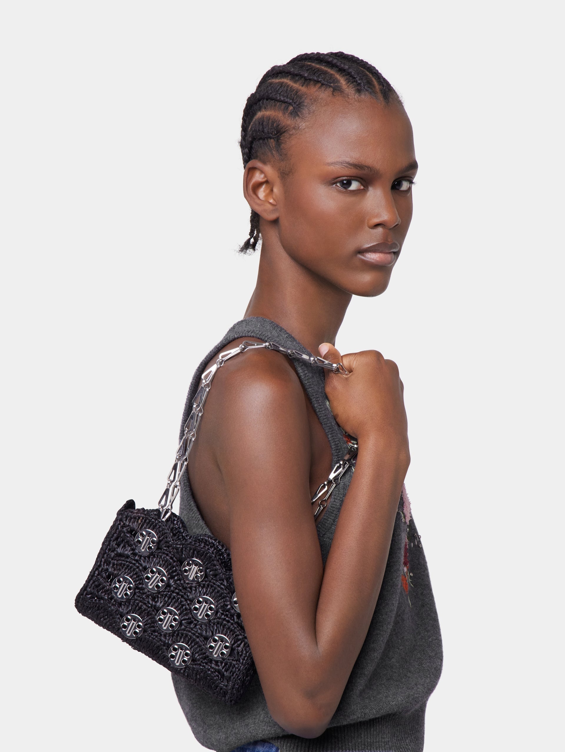1969 BLACK NANO BAG IN RAFFIA - 3