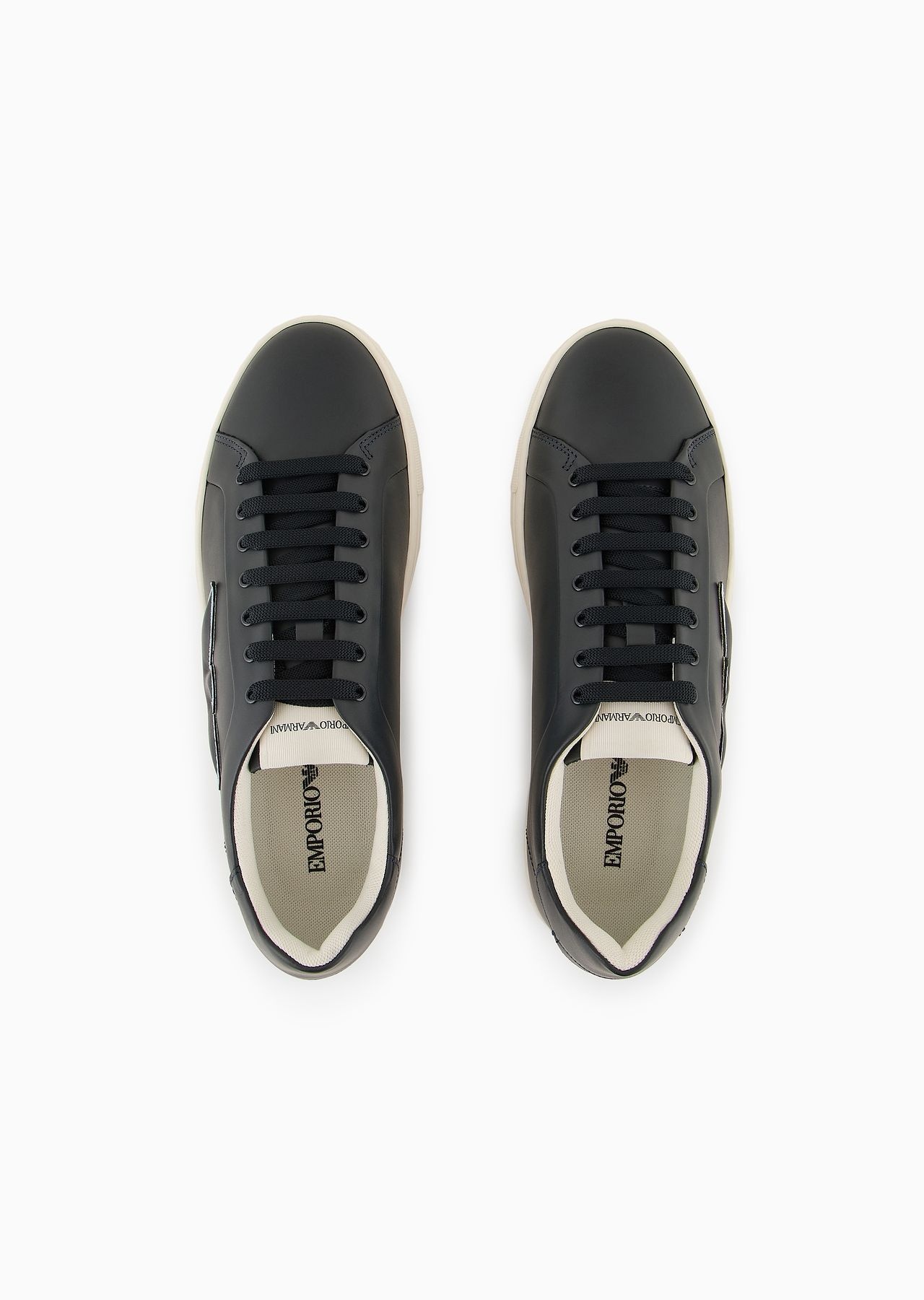 Leather sneakers with eagle patch - 5