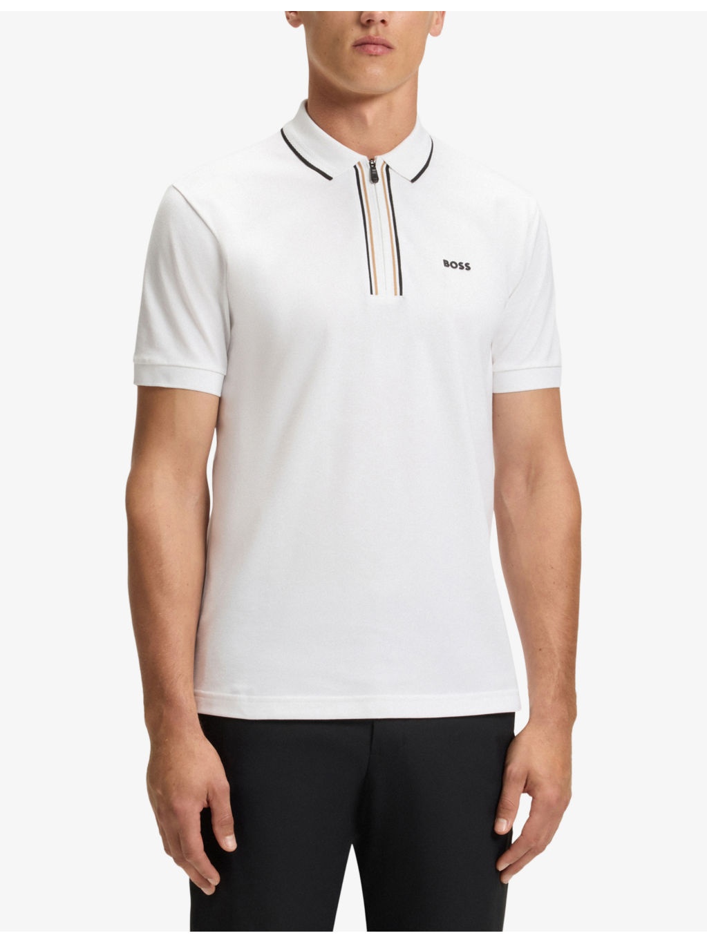 Logo-Print Short-Sleeve Stretch-Cotton Polo - 3