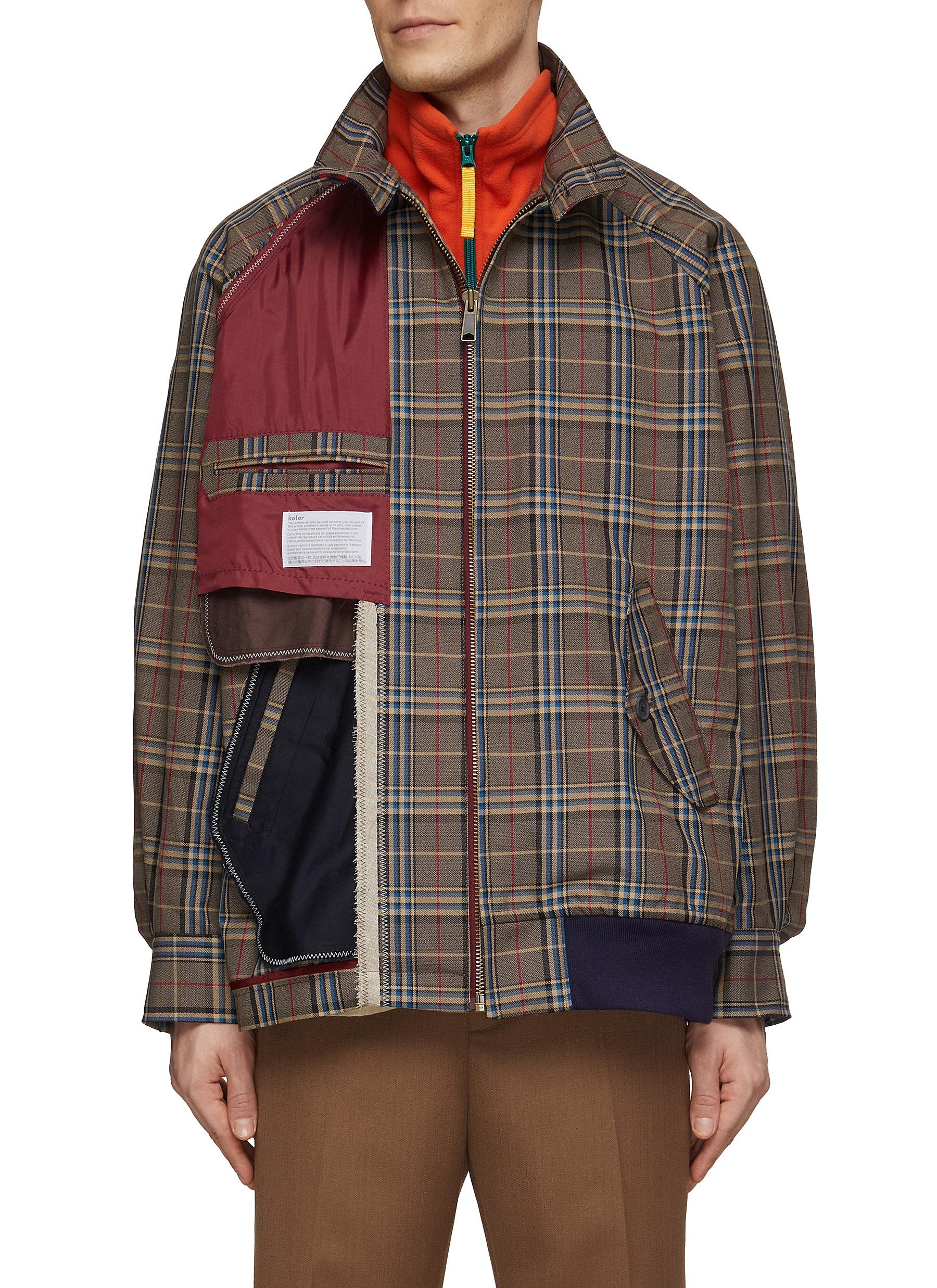 CONTRAST PANEL WINDBREAKER JACKET - 1