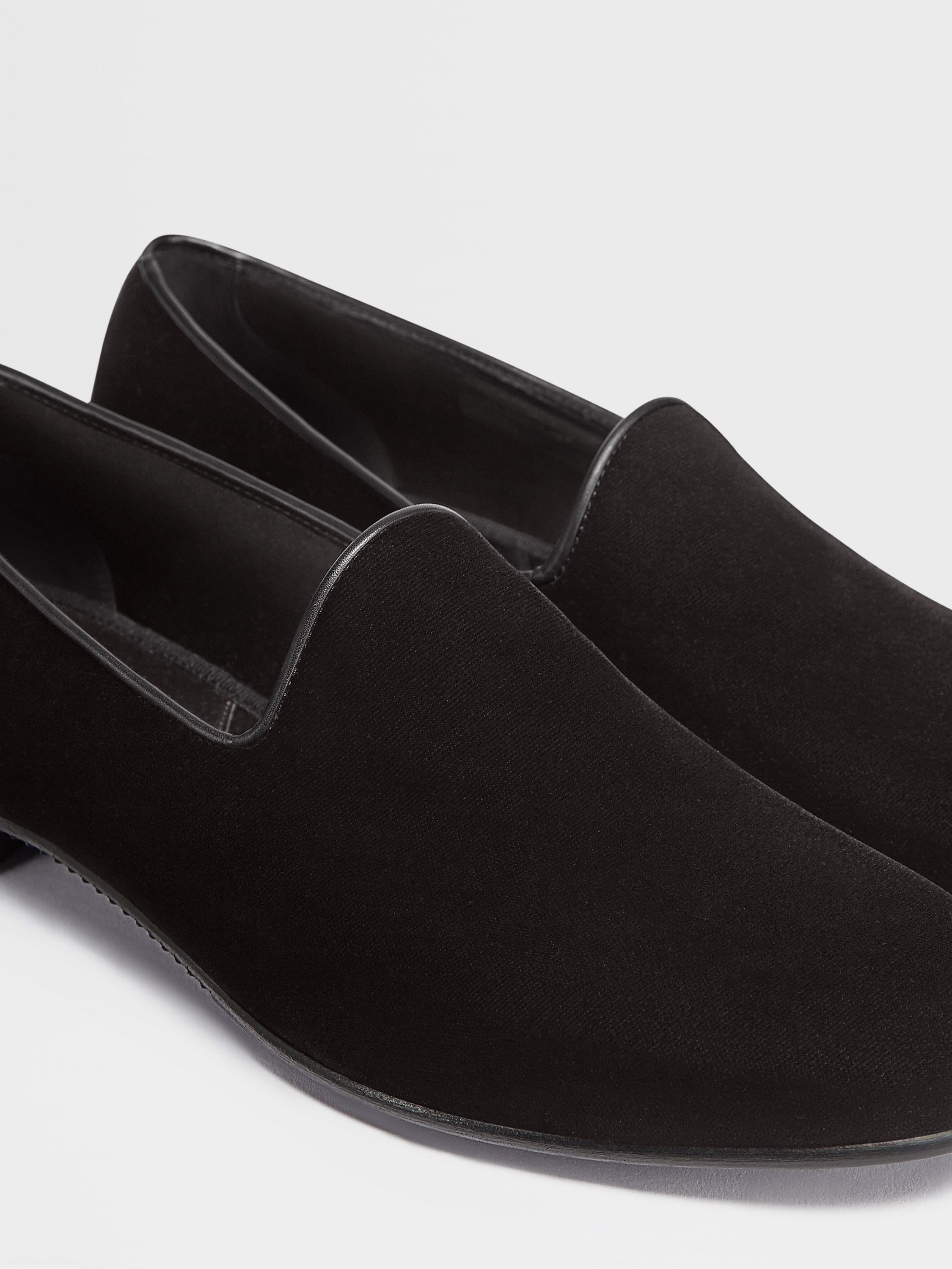 BLACK VELVET PALERMO SLIP ON LOAFERS - 4