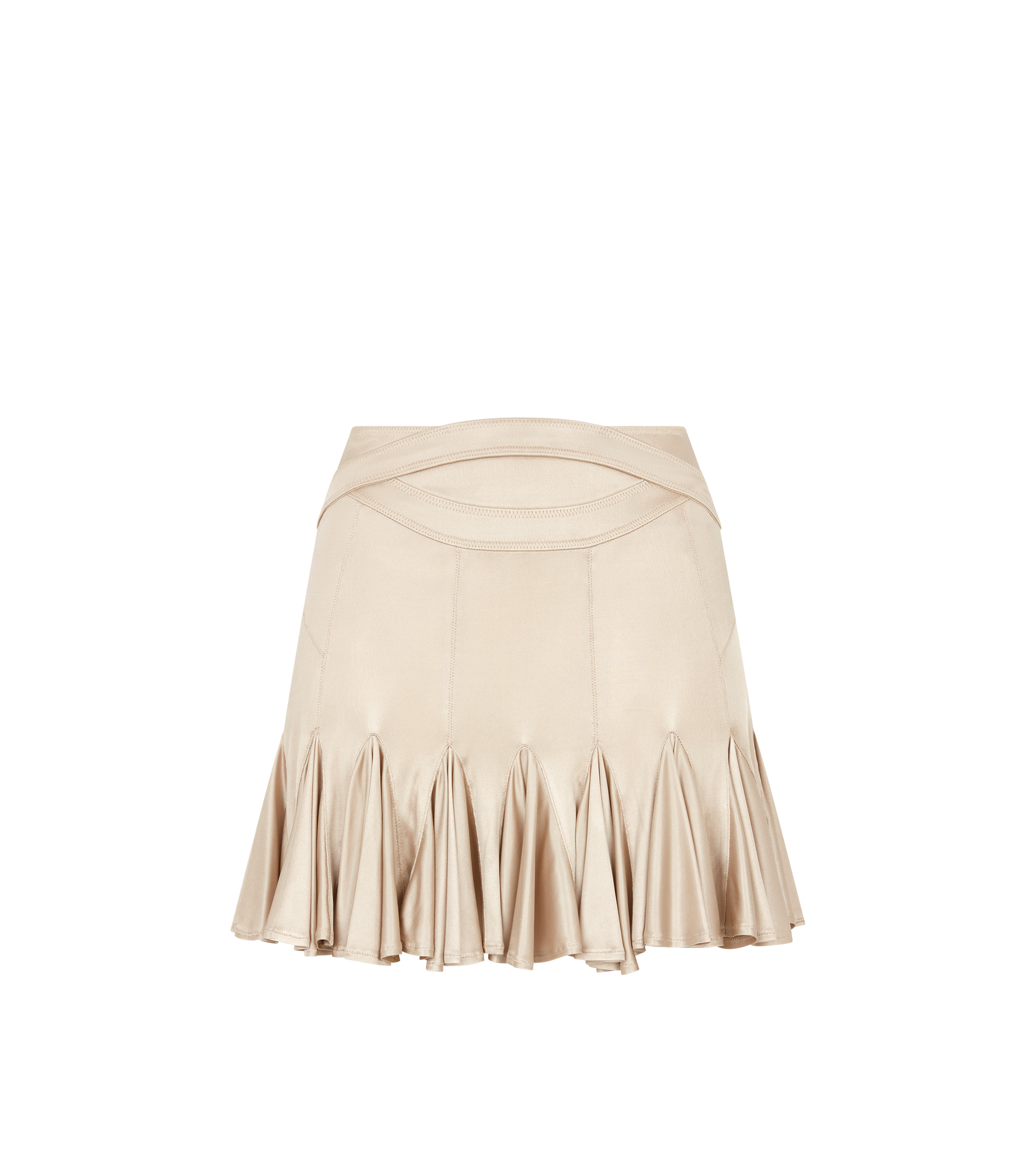 FLUID LUSTROUS VISCOSE JERSEY GODET MINI SKIRT - 1