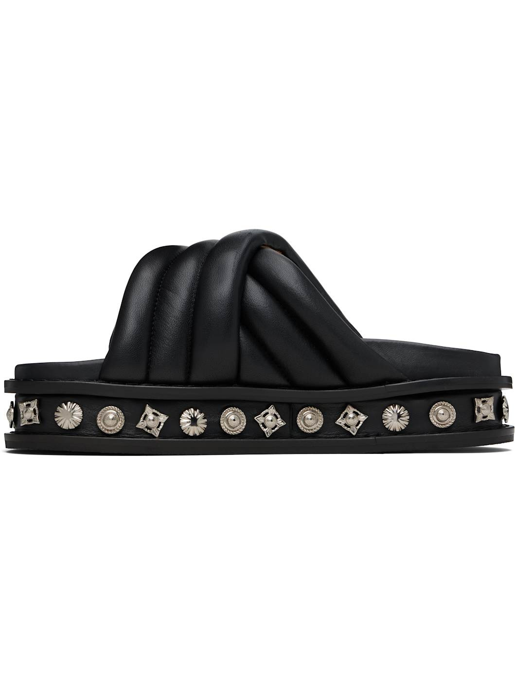 Black Soft Leather Sandals - 3