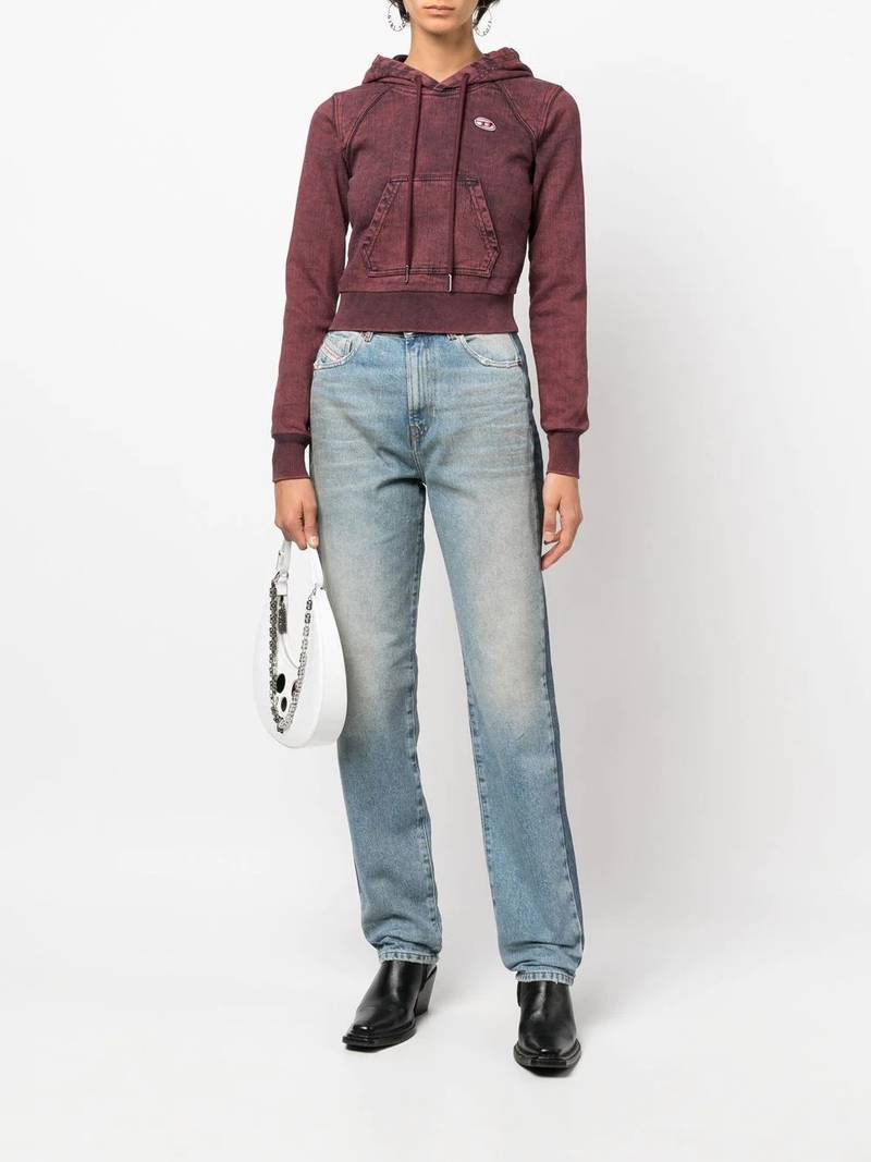 Diesel cropped denim hoodie outlook