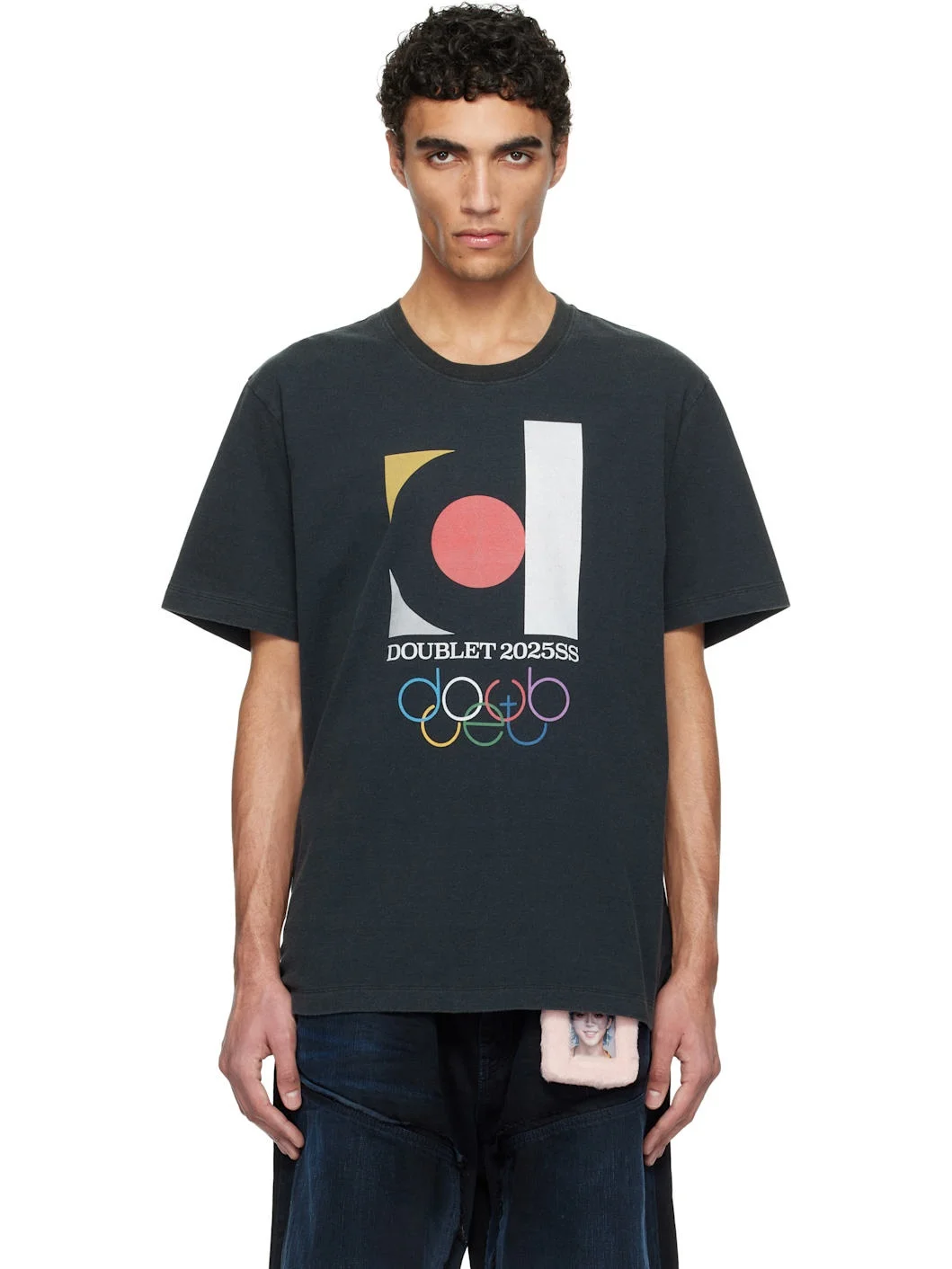 Black 'DOUBLET2025SS' Logo T-shirt - 1