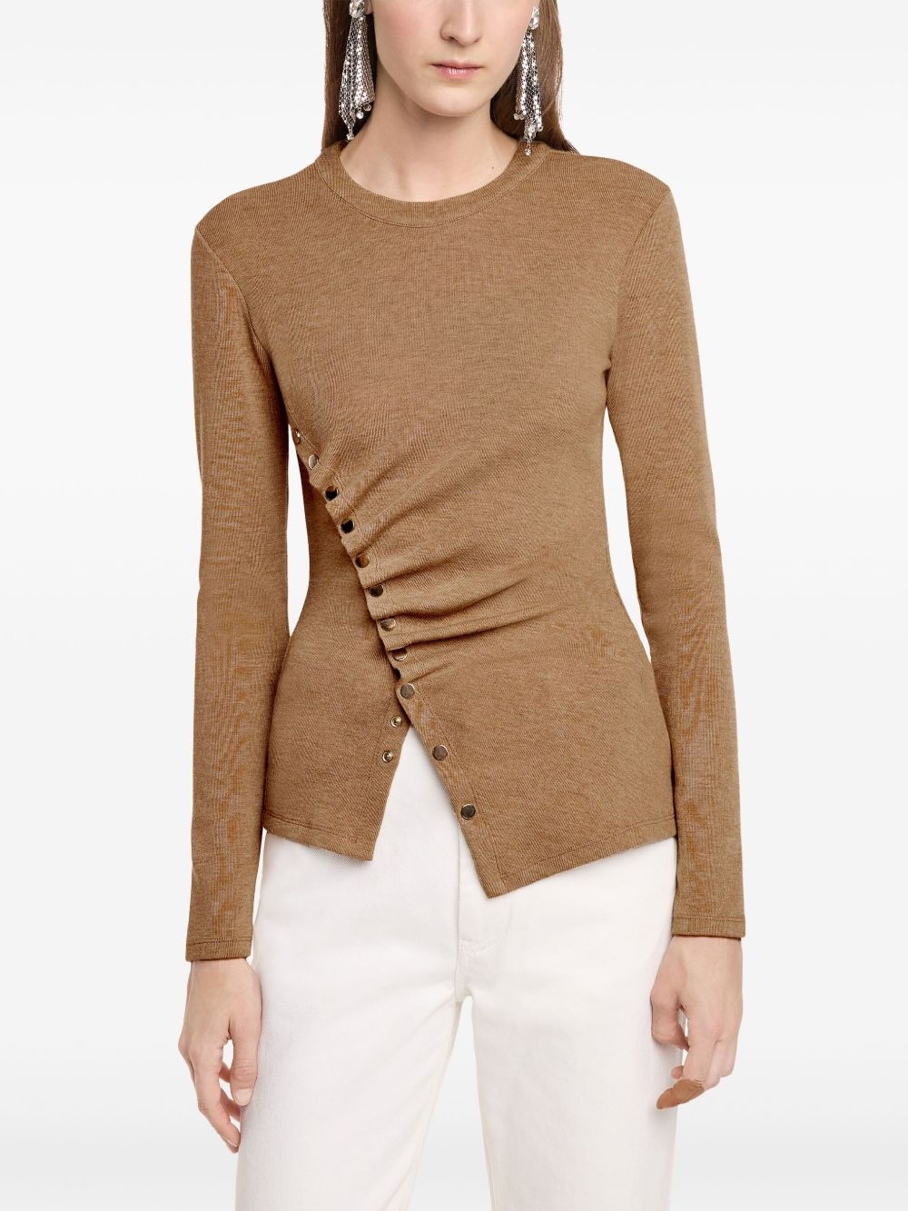 Temporary draped-detail knitted top - 5