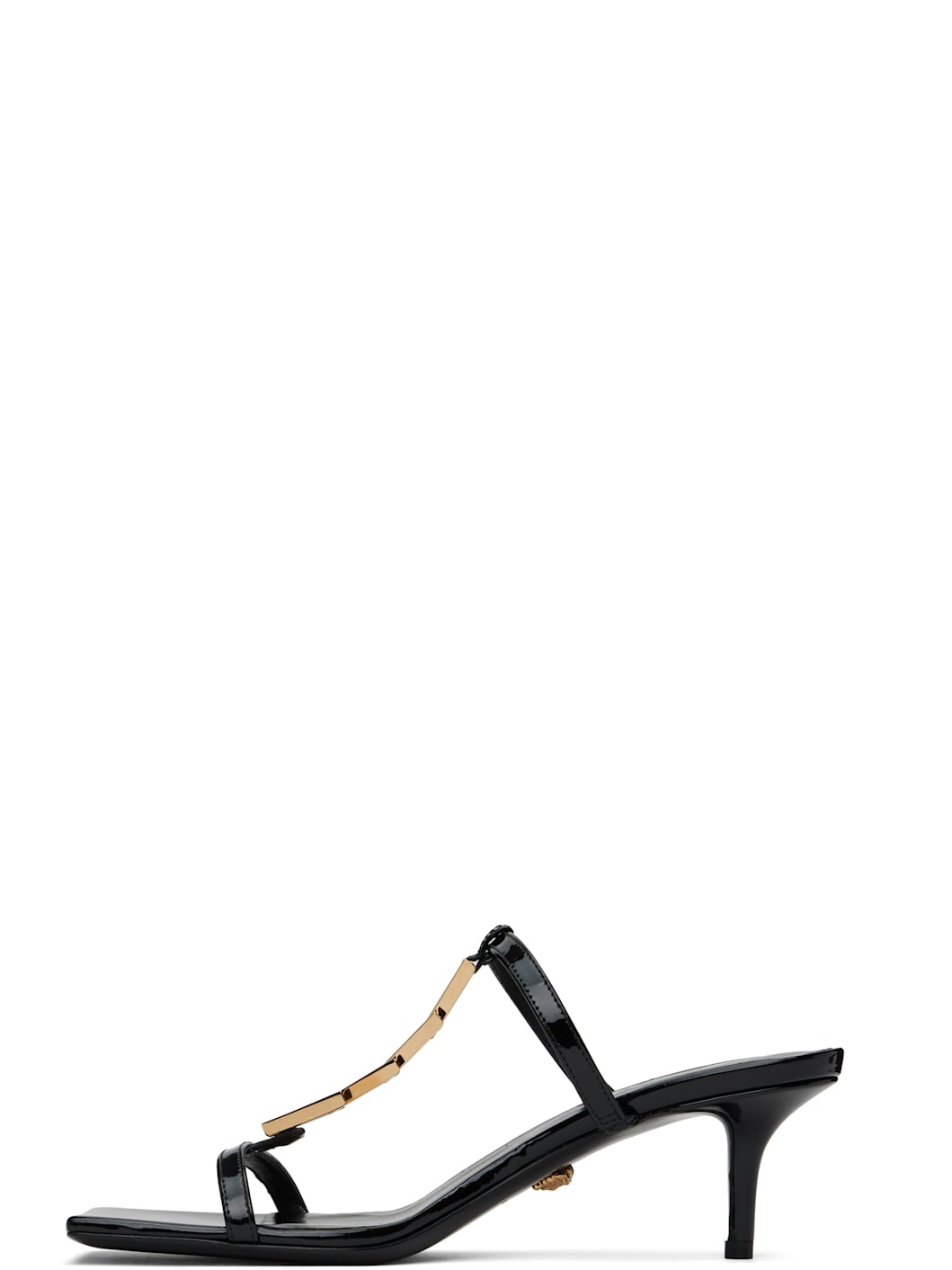 Black Patent Heeled Sandals - 3