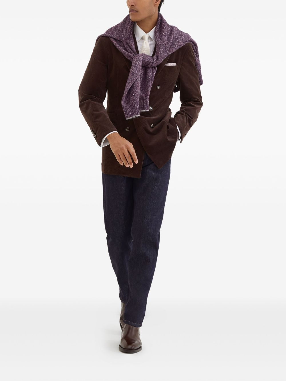 Cotton Double-Breasted Jacket - 5