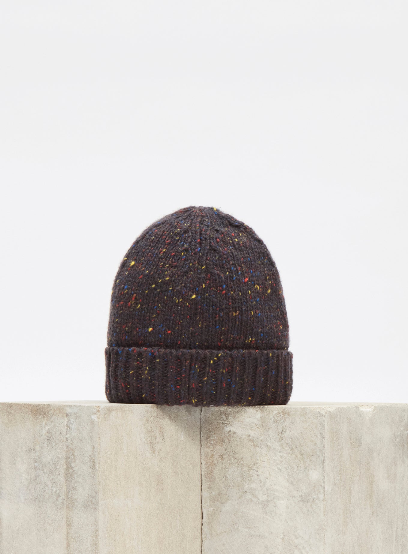 Hailsham Knit Hat in Charcoal Multi Speckle Cashmere - 2
