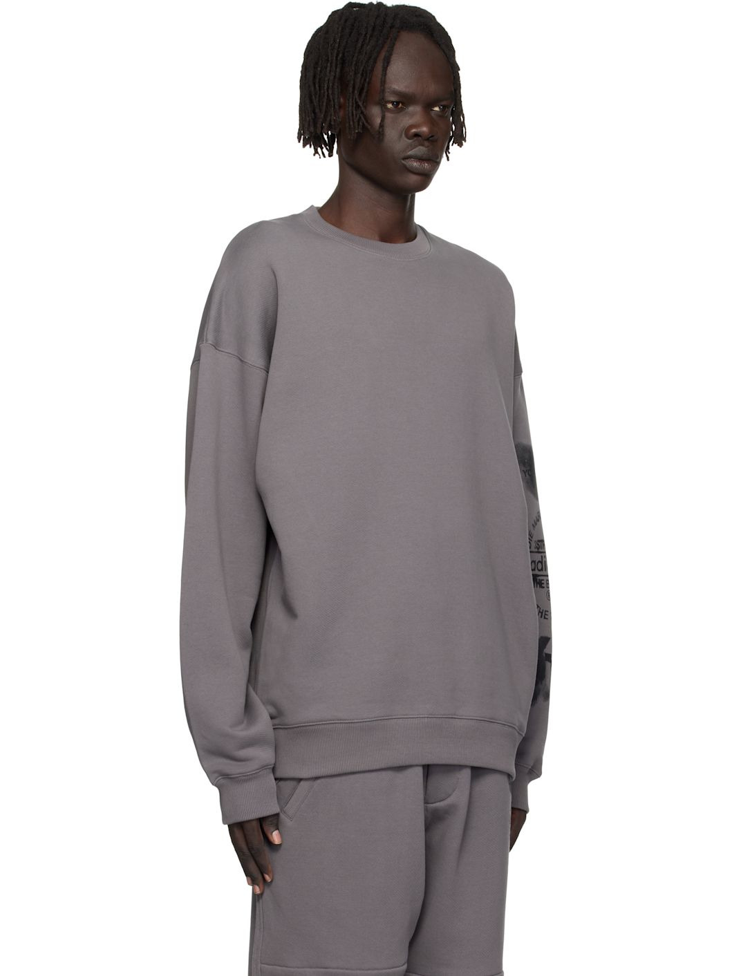 Gray Graphic Crew Sweatshirt - 2