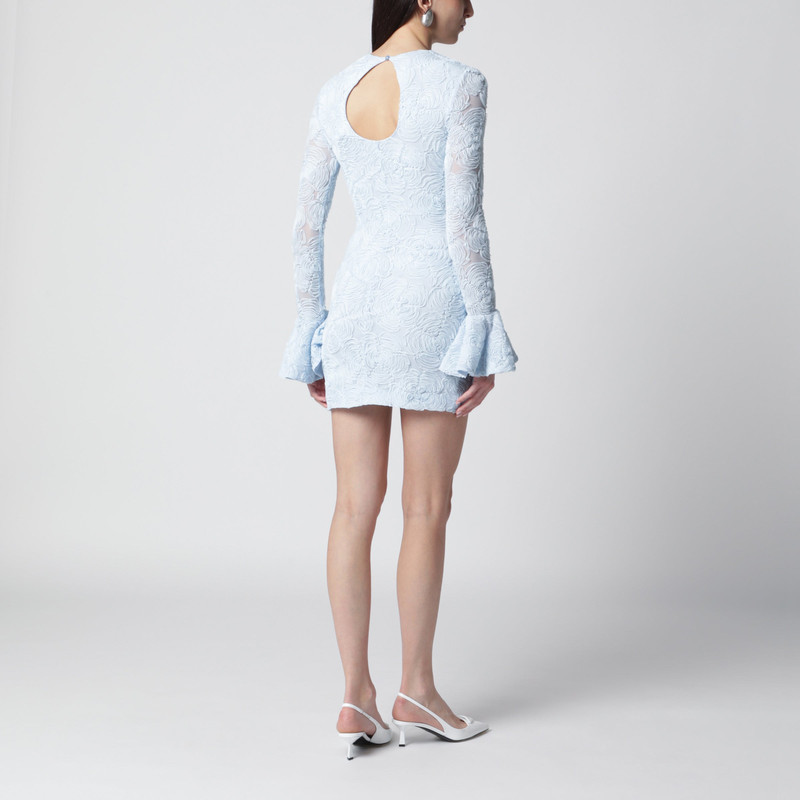 Light blue ruffled mesh mini dress 3