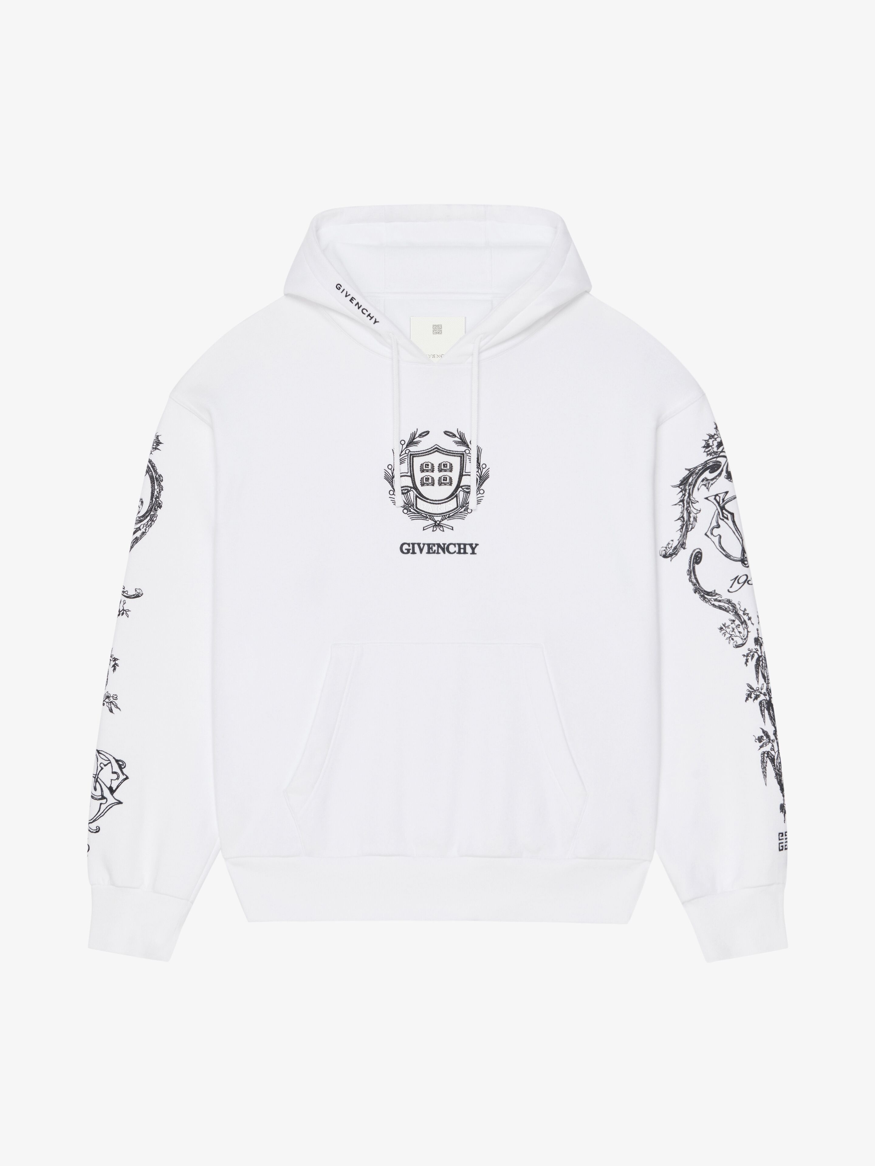 GIVENCHY CREST BOXY FIT HOODIE IN FLEECE - 1