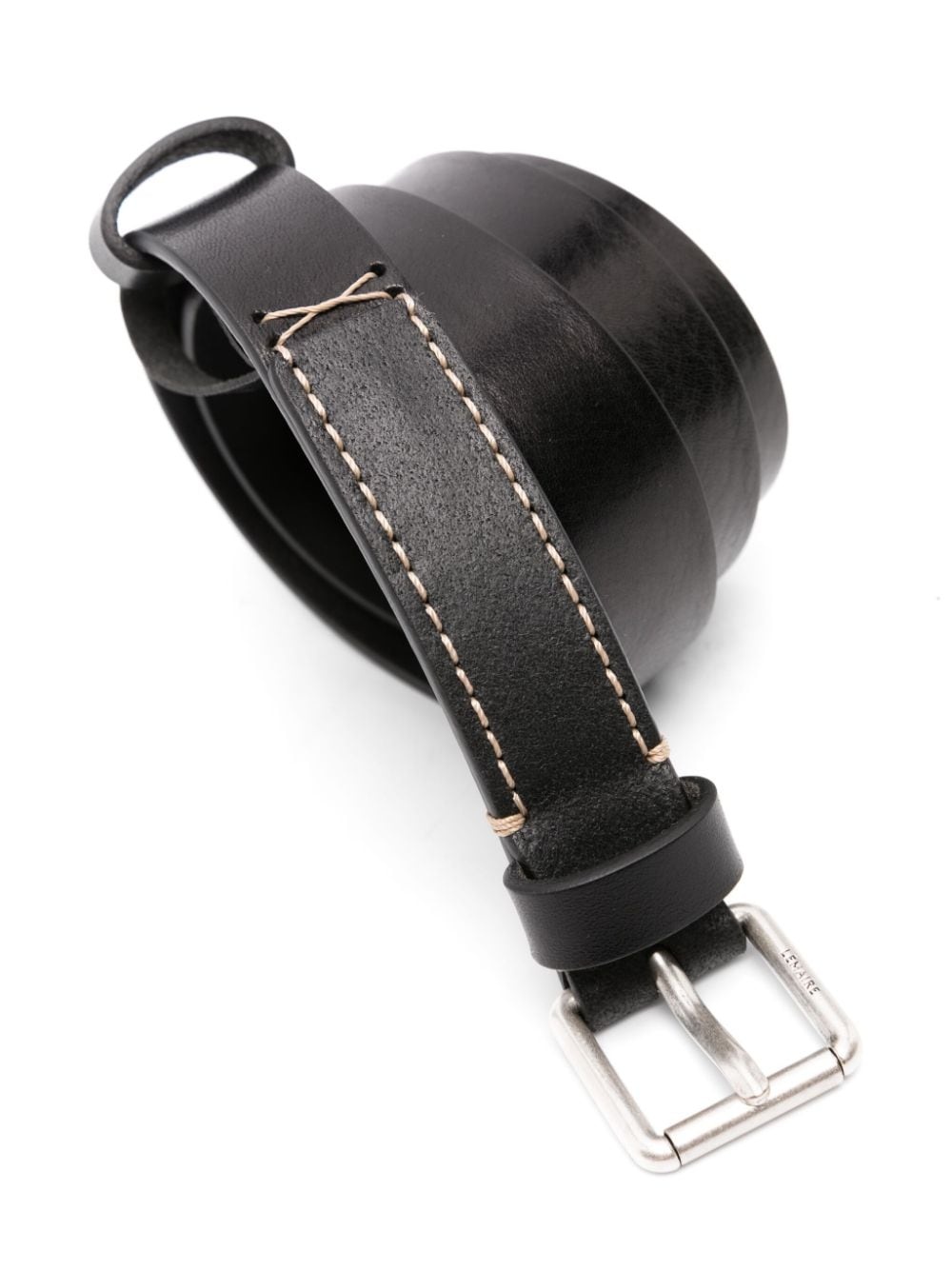 contrast-stitching reversible leather belt - 2