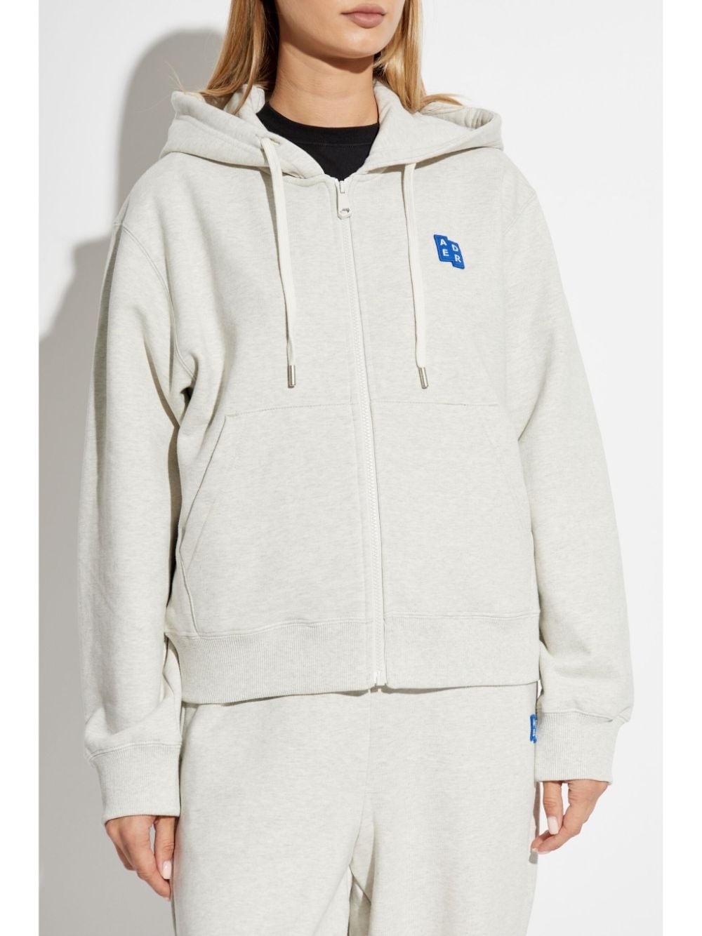 logo-patch cotton hoodie - 2