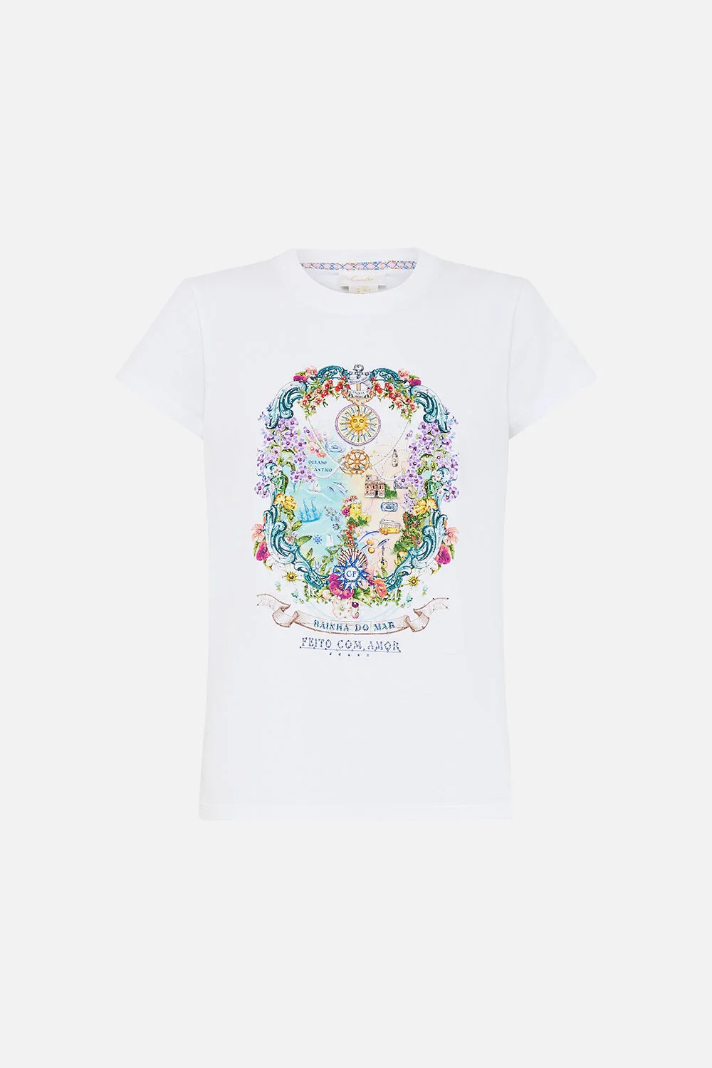 SLIM FIT ROUND NECK T-SHIRT - WHITE - 1