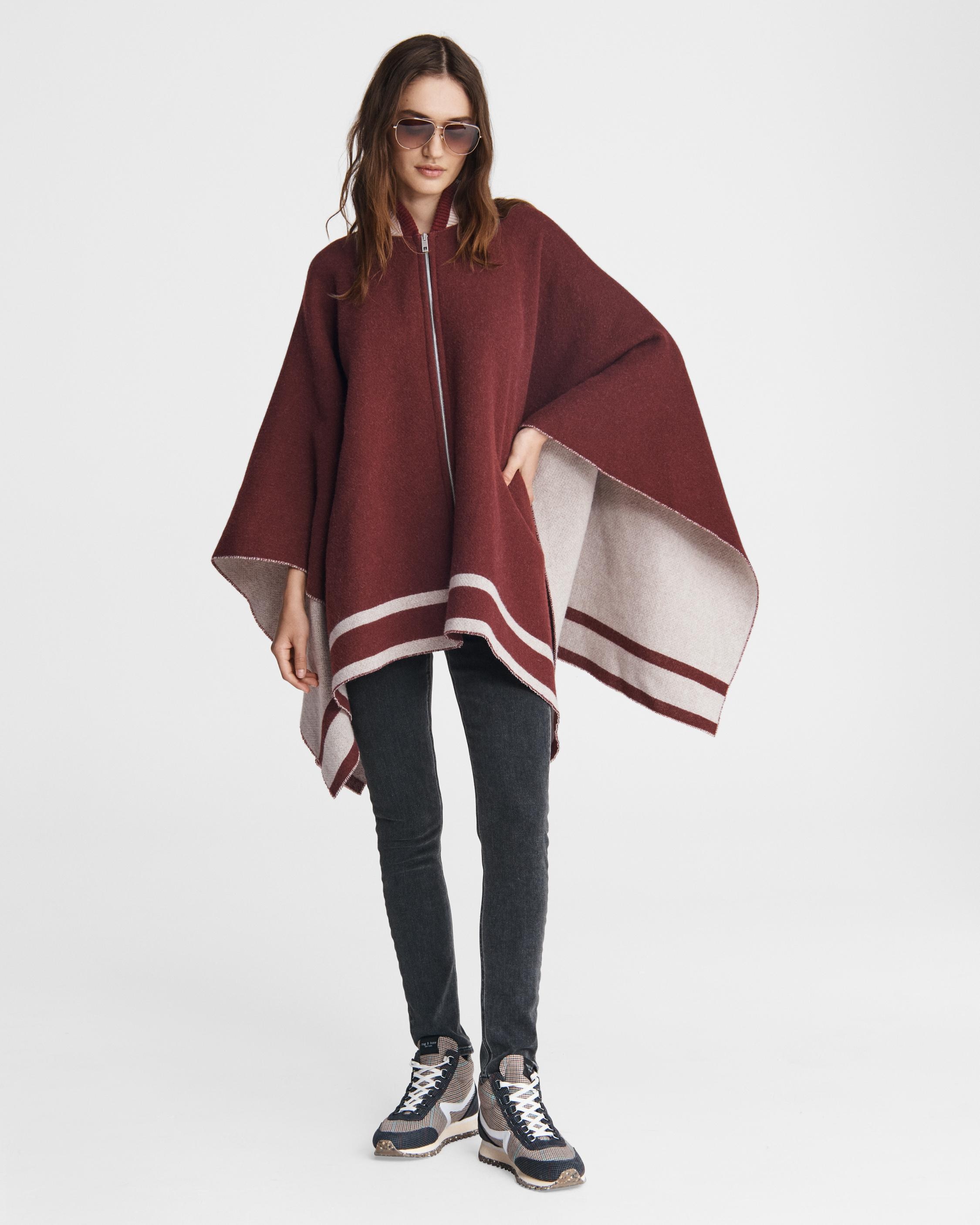 Varsity Zip Wool Poncho
Midweight Poncho - 3