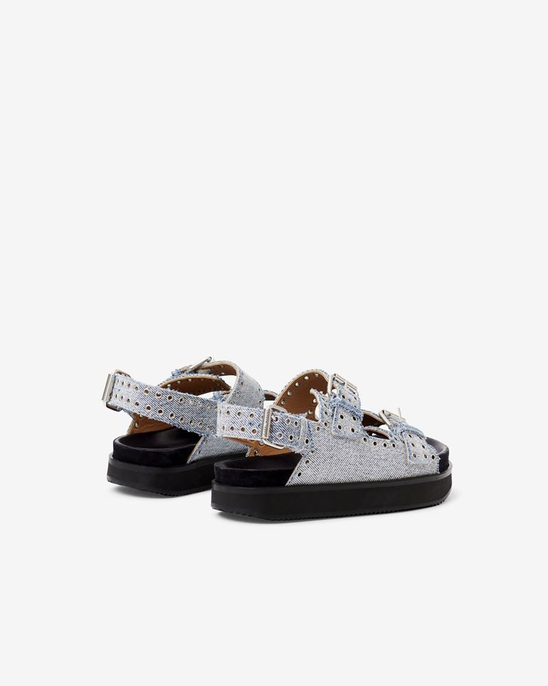DENIM OPHIE PLATFORM BUCKLE SANDALS - 2