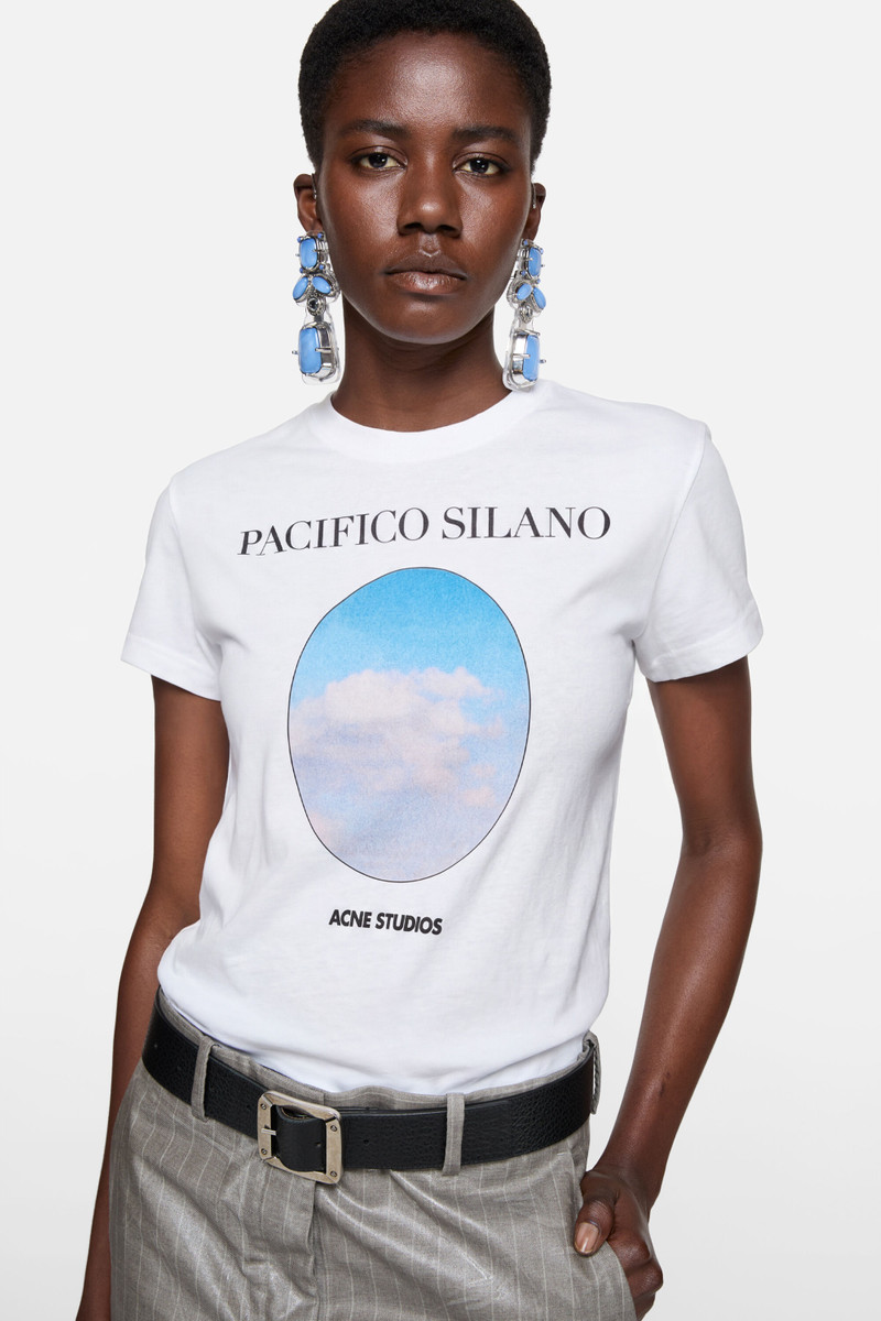 Fitted graphic t-shirt - Off white 4