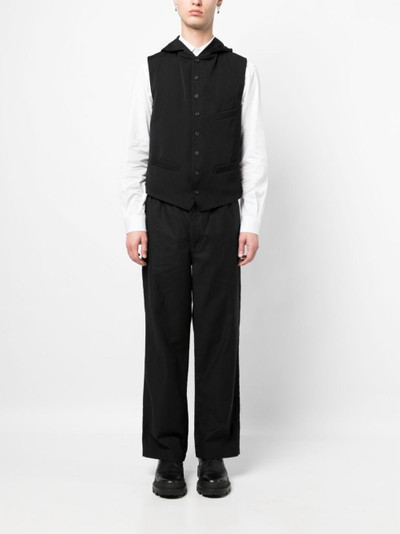Yohji Yamamoto hooded button-fastening waistcoat outlook