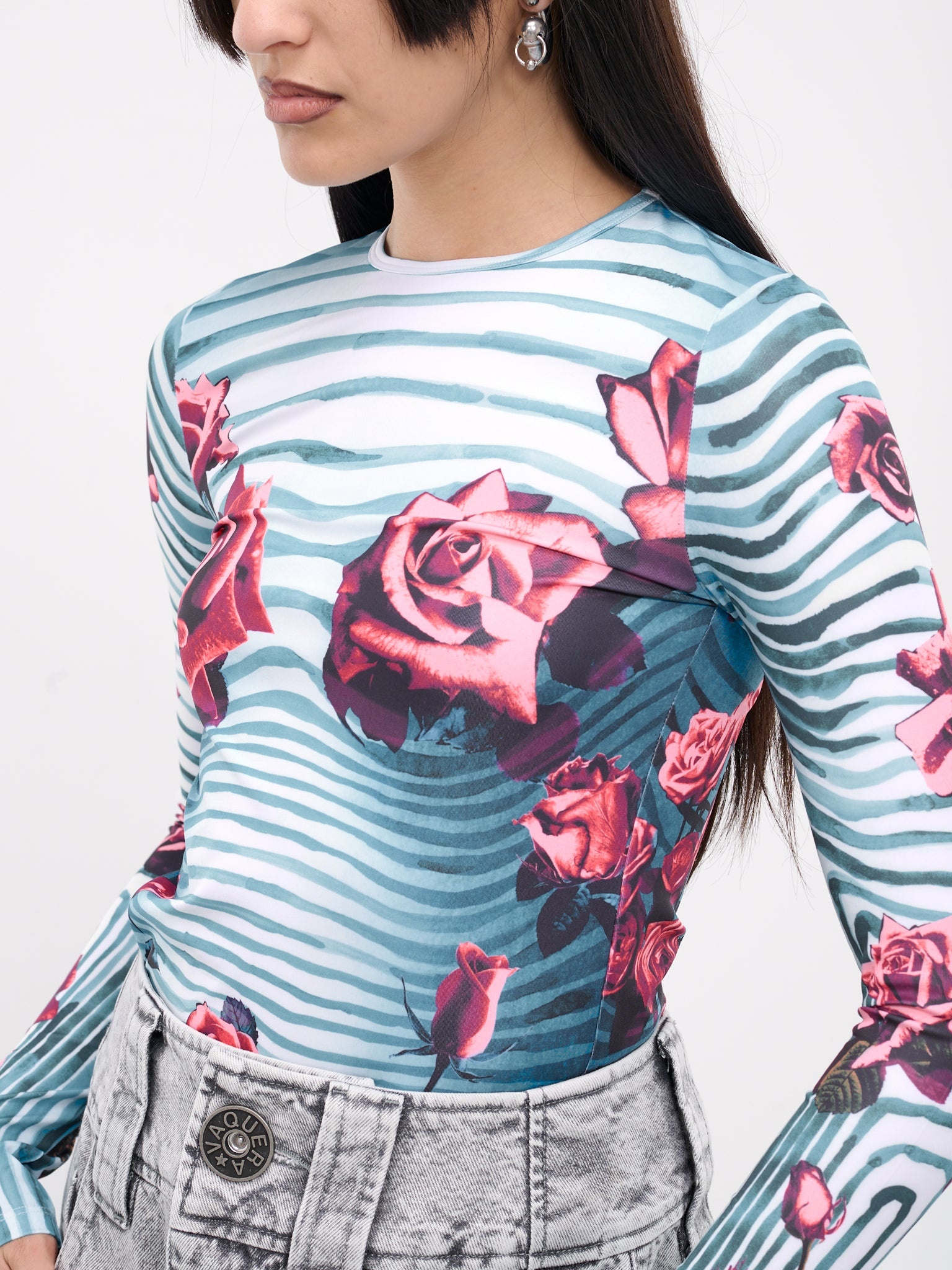 Flower Body Morphing Print Top - 4