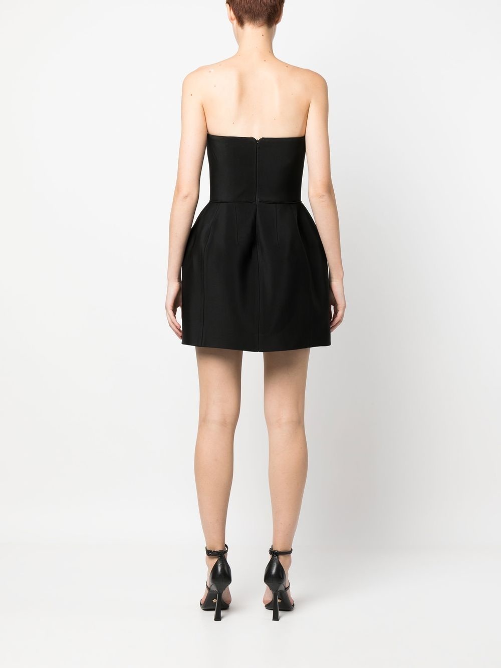 strapless silk mini dress - 4