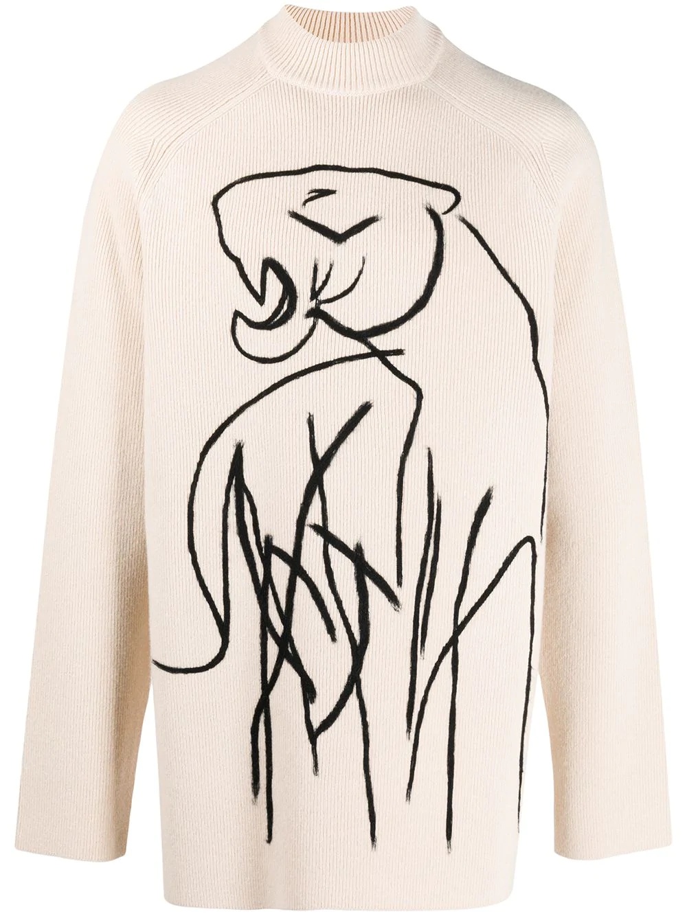 abstract print knitted jumper - 1