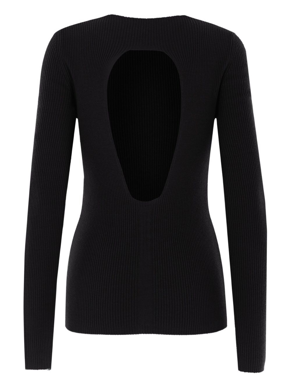 ribbed open-back top - 2