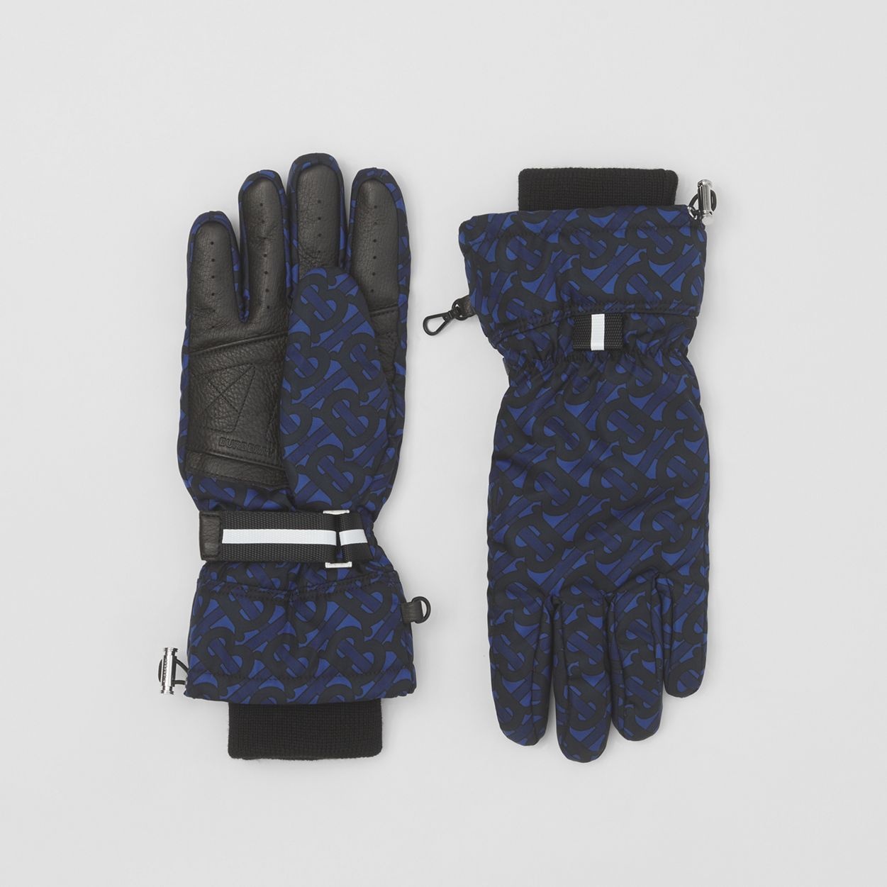 Monogram Print Nylon and Deerskin Gloves - 1