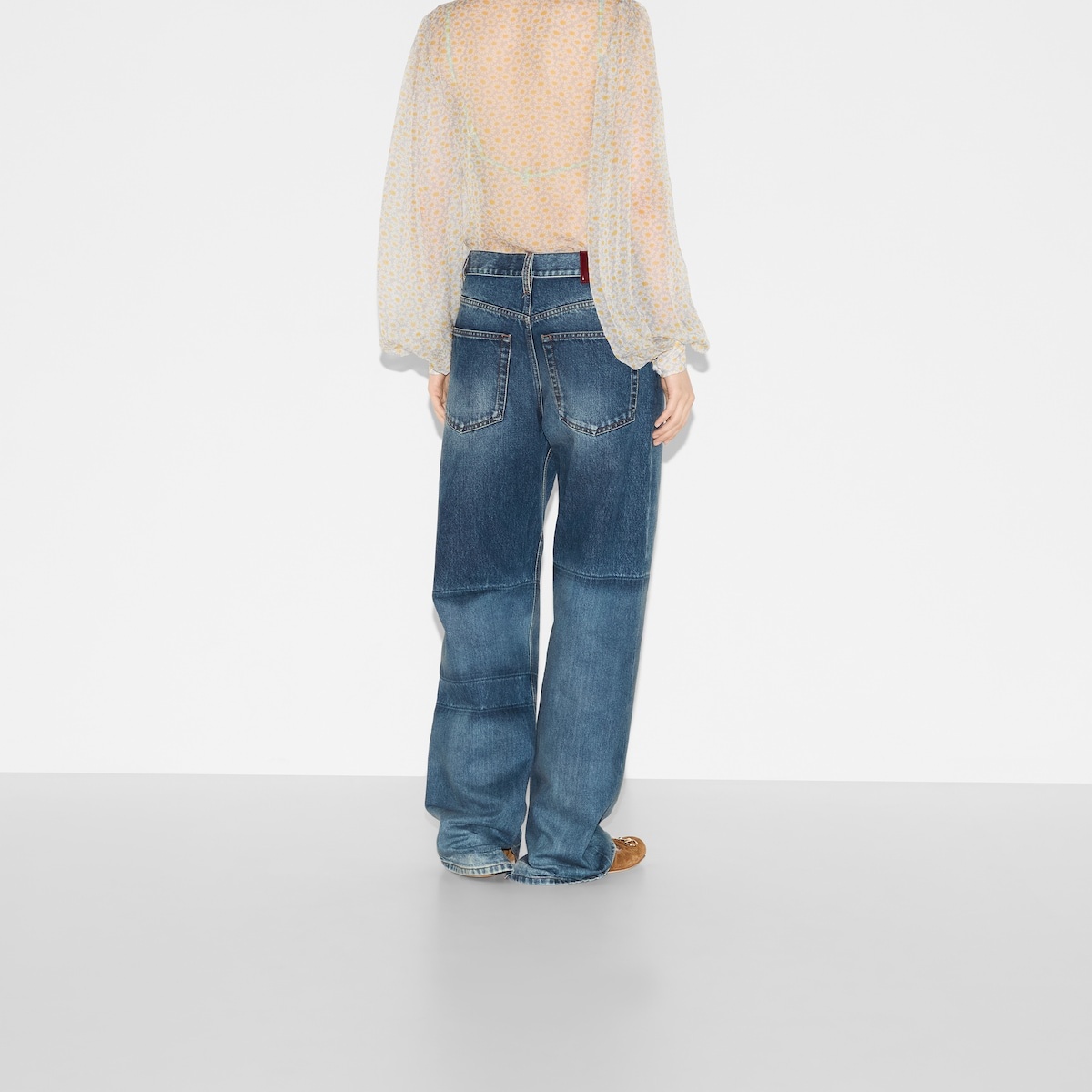 Two-toned denim pant - 4