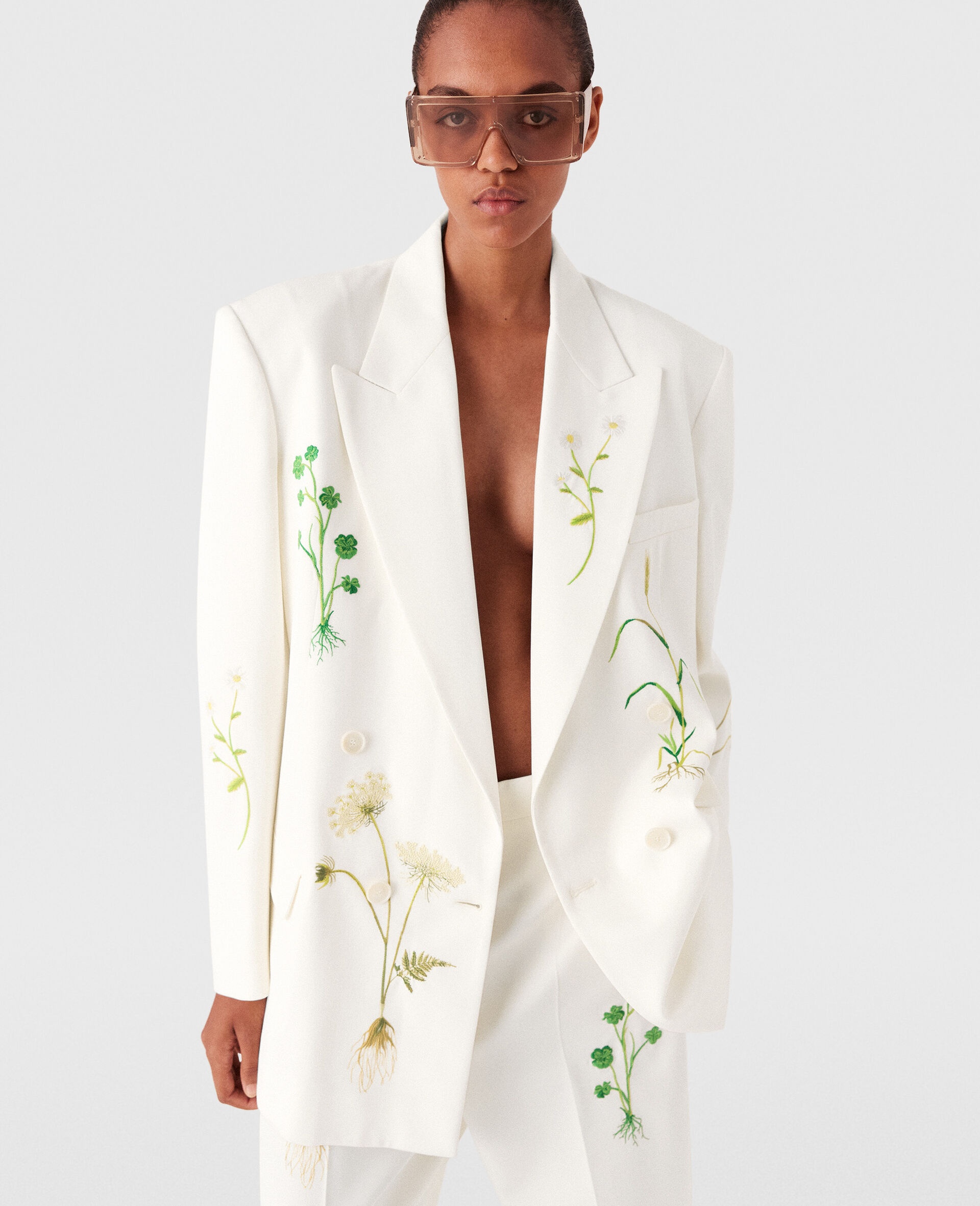 Oversized Floral Double-Breasted Blazer - 2